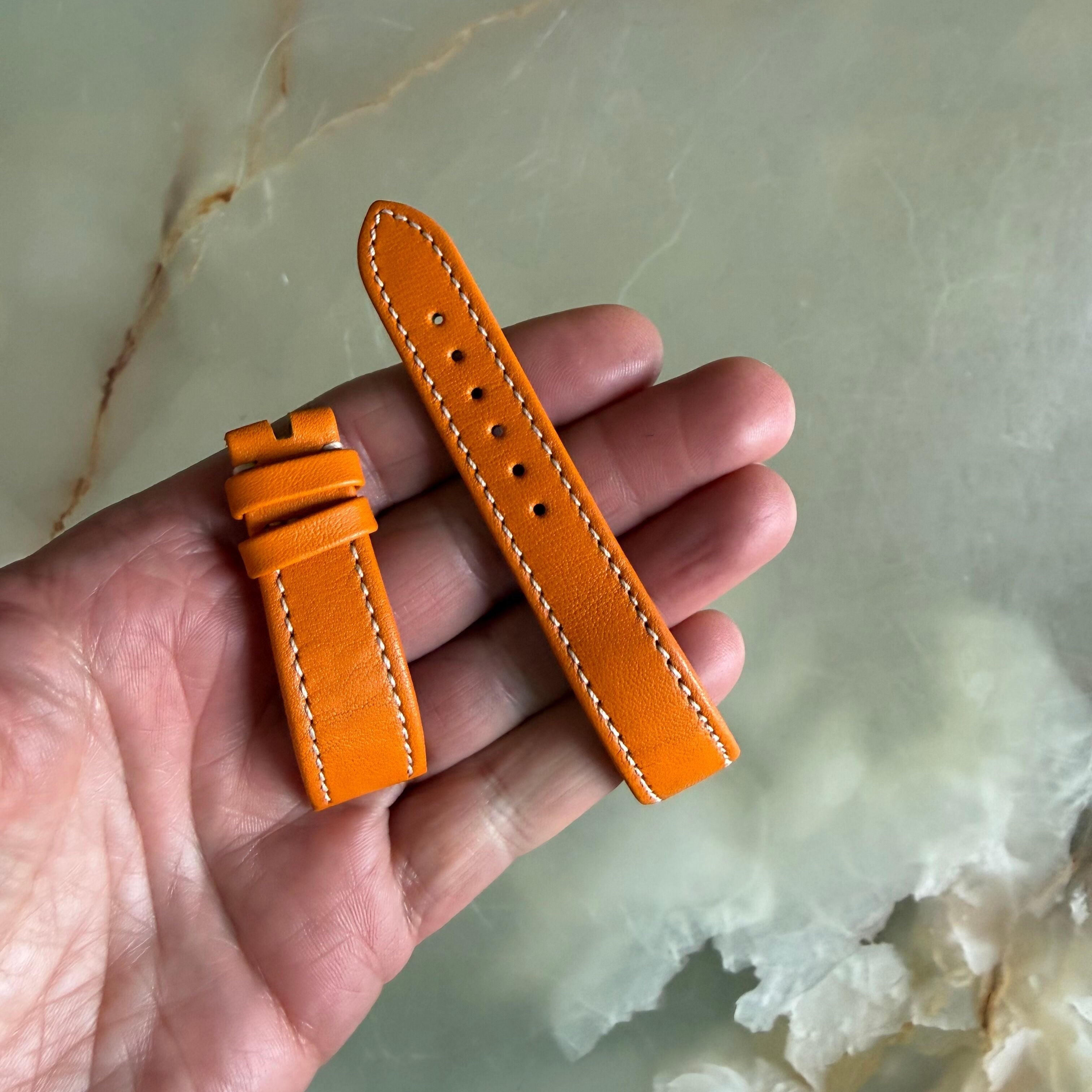 Authentic Girard Perregaux Orange Leather Watch Strap Band 16mm