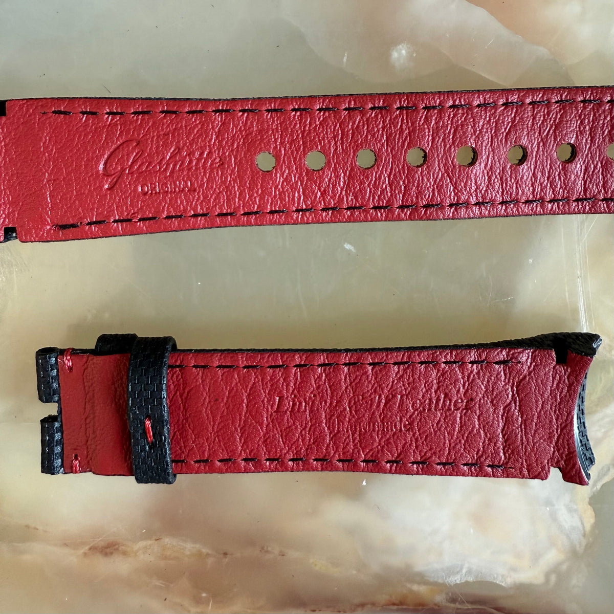 Authentic Glashutte Black Texture Leather Mad Max Matrix Watch Strap Band 20mm