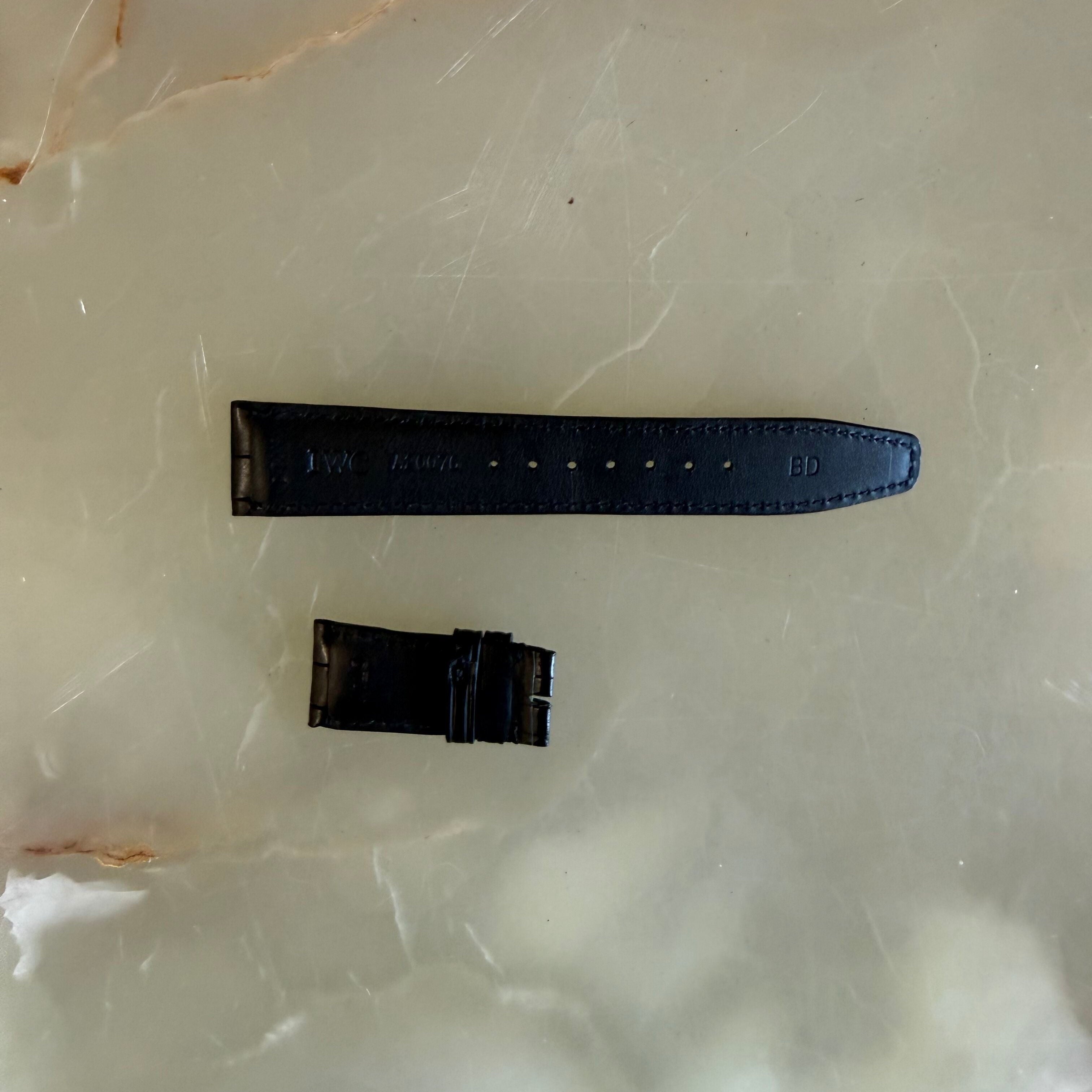 Authentic IWC Black Alligator Watch Band Strap 20.5mm