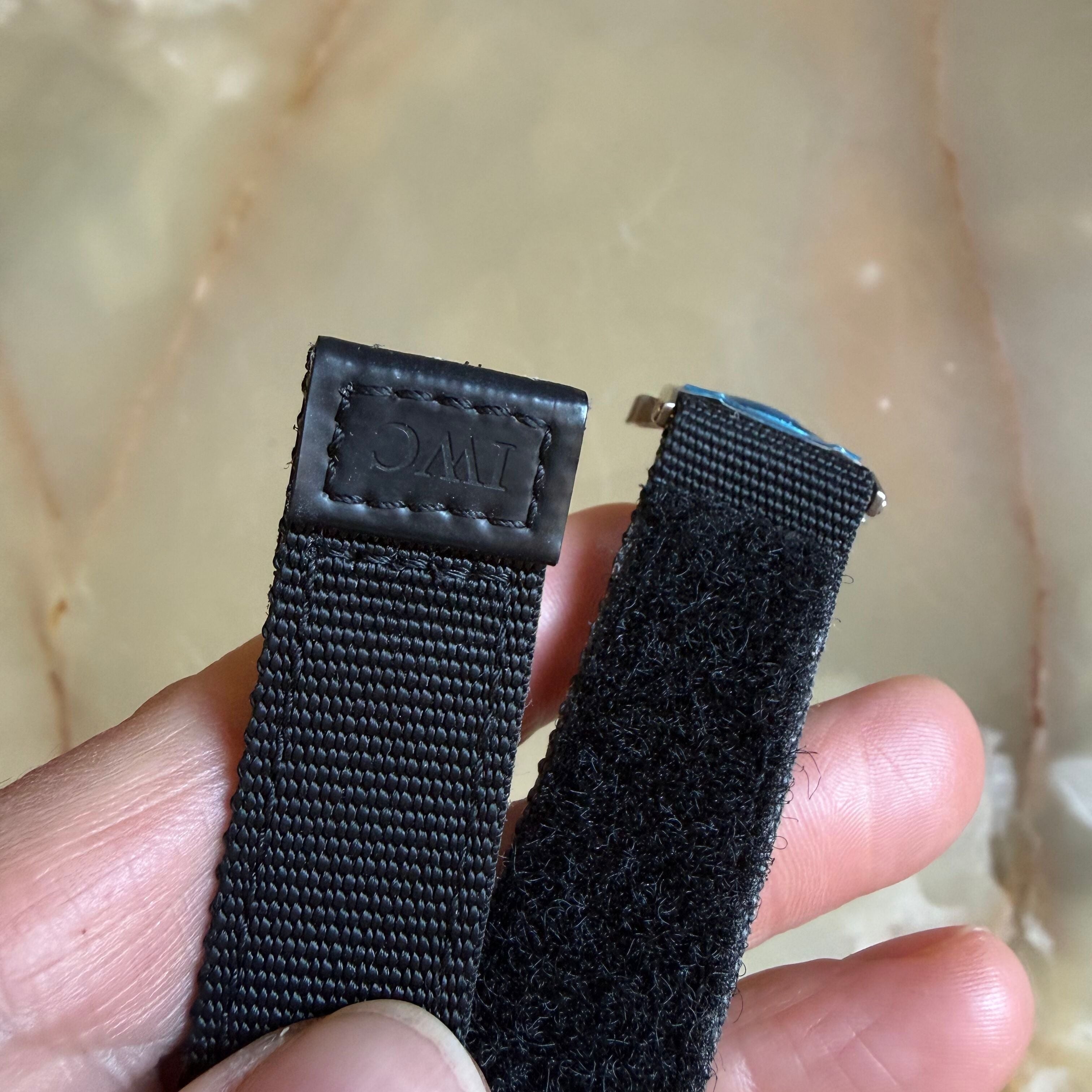 Authentic IWC Black Nylon Watch Band Bracelet with Buckle 19mm