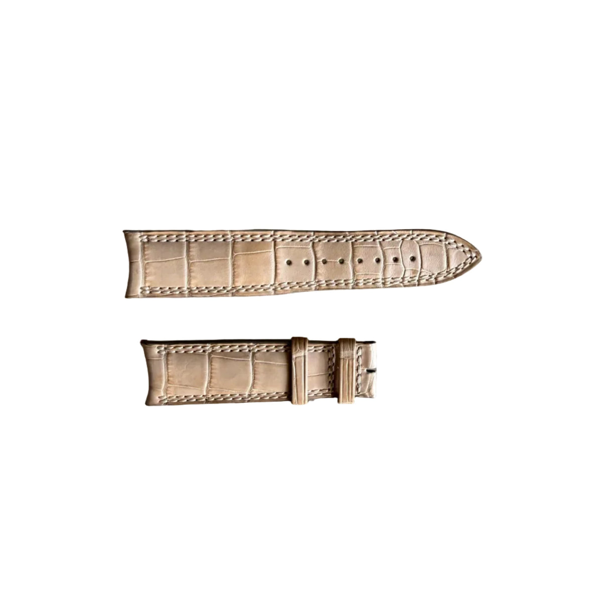 Authentic Jaeger LeCoultre Beige Alligator Watch Strap Band 22.5mm