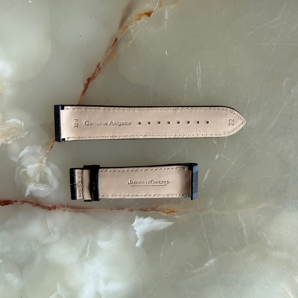 Authentic Jaeger LeCoultre Black Alligator Watch Strap Band 22mm