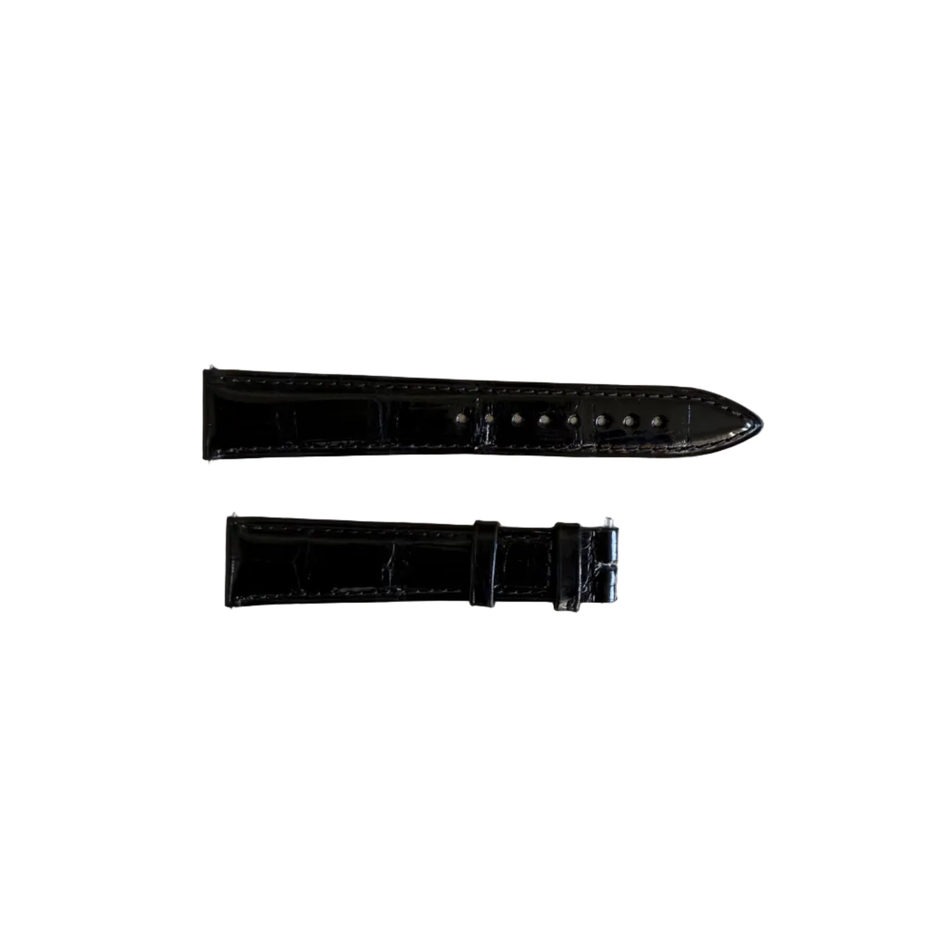 Authentic Jaeger LeCoultre Black Shiny Alligator Watch Strap Band 19mm