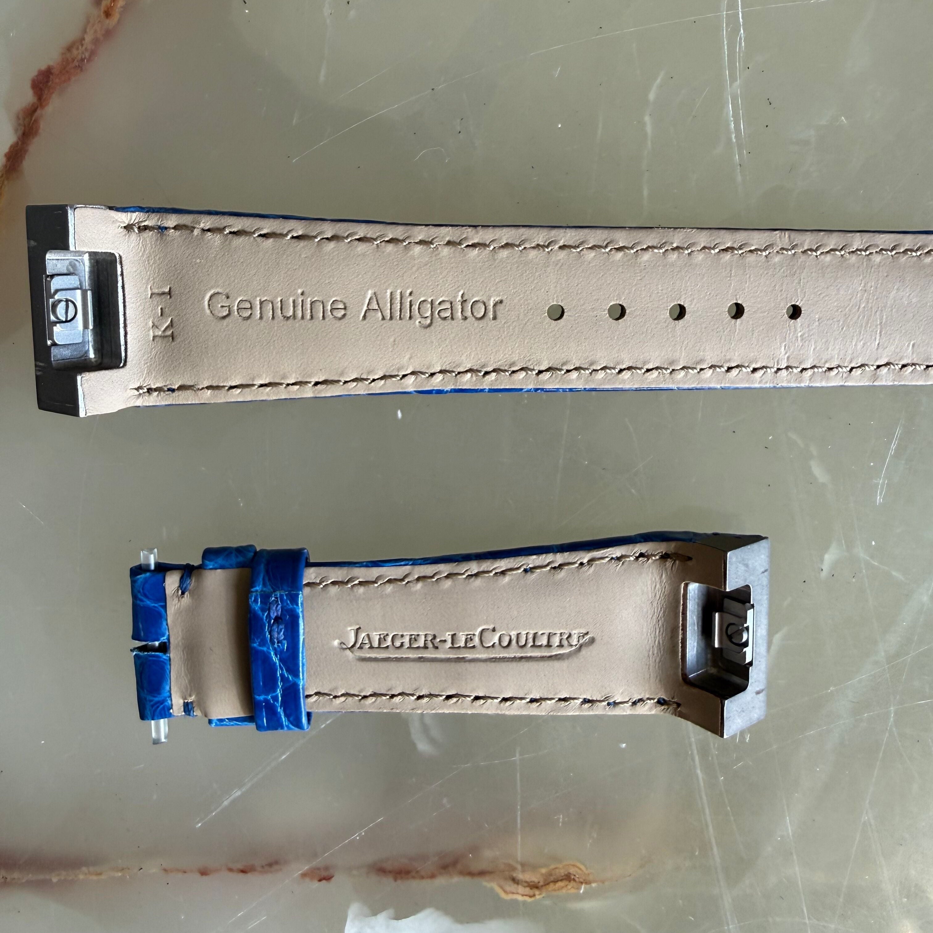 Authentic Jaeger LeCoultre Blue Alligator Quick Release Watch Strap Band 19.45mm