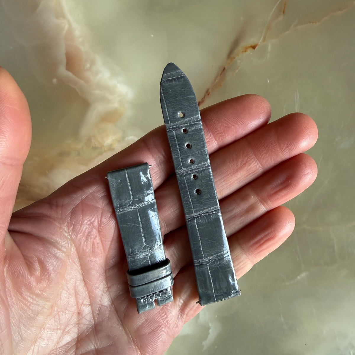 Authentic Jaeger LeCoultre Gray Alligator Watch Strap Band 16mm