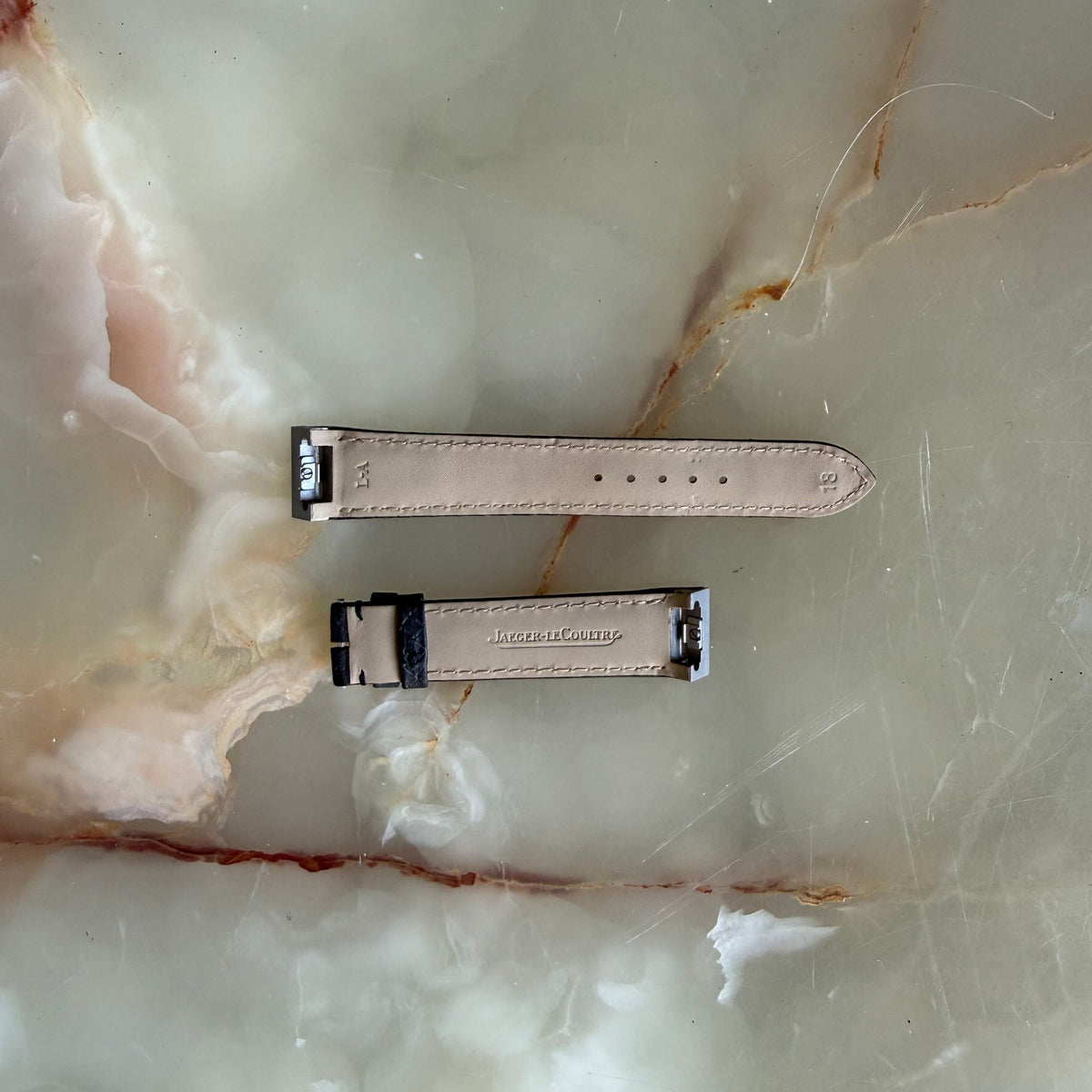 Authentic Jaeger LeCoultre Grey Leather Quick Release Watch Strap Band 18mm