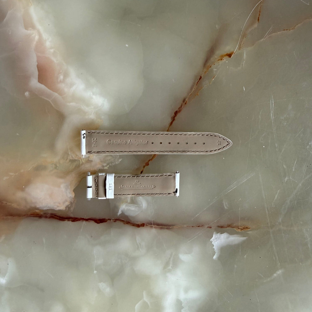 Authentic Jaeger LeCoultre White Alligator Watch Strap Band 17mm