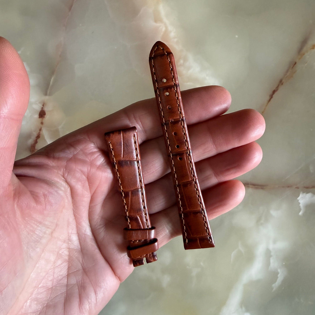 Authentic Longines Brown Leather Watch Band Strap 15mm
