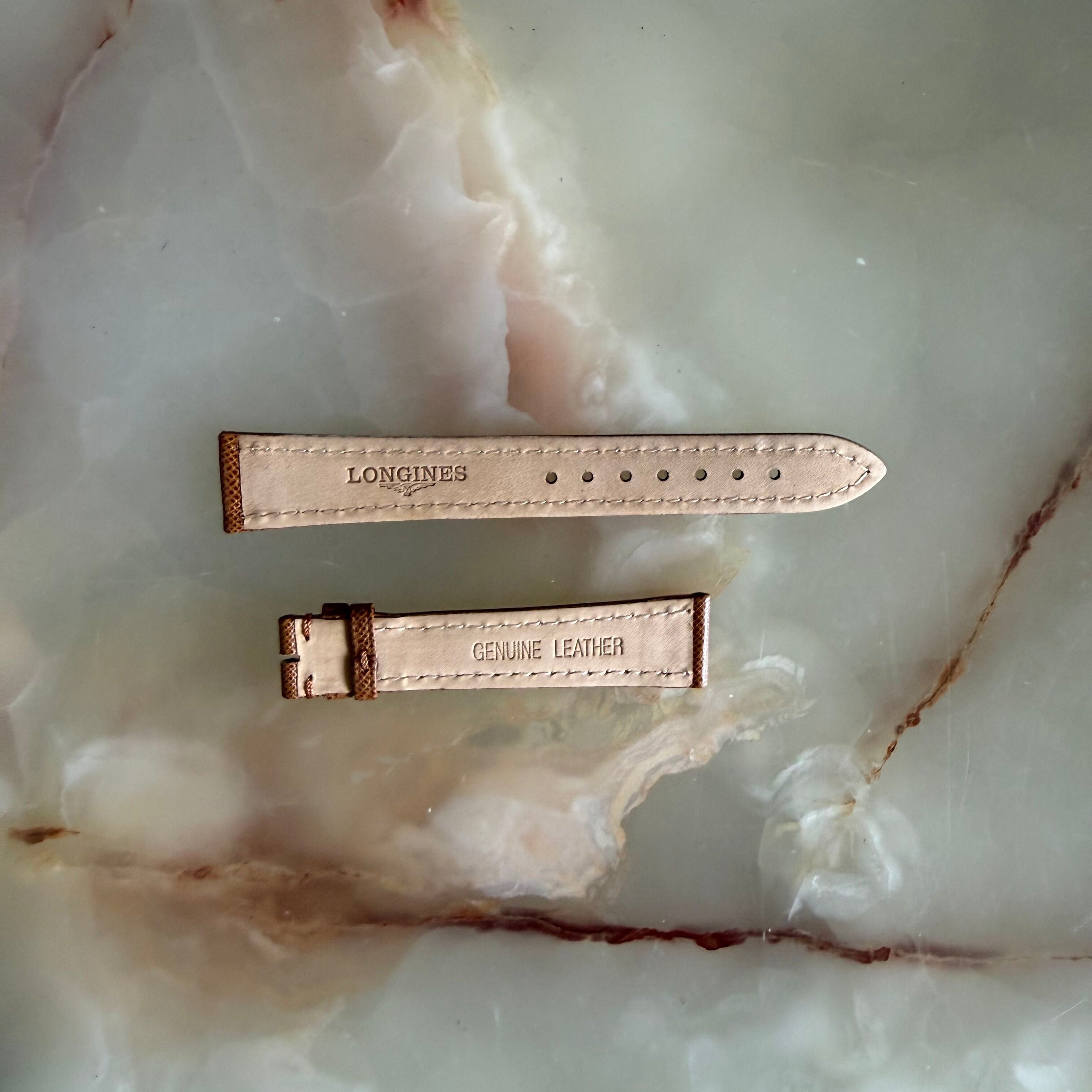 Authentic Longines Brown Leather Watch Band Strap 17mm