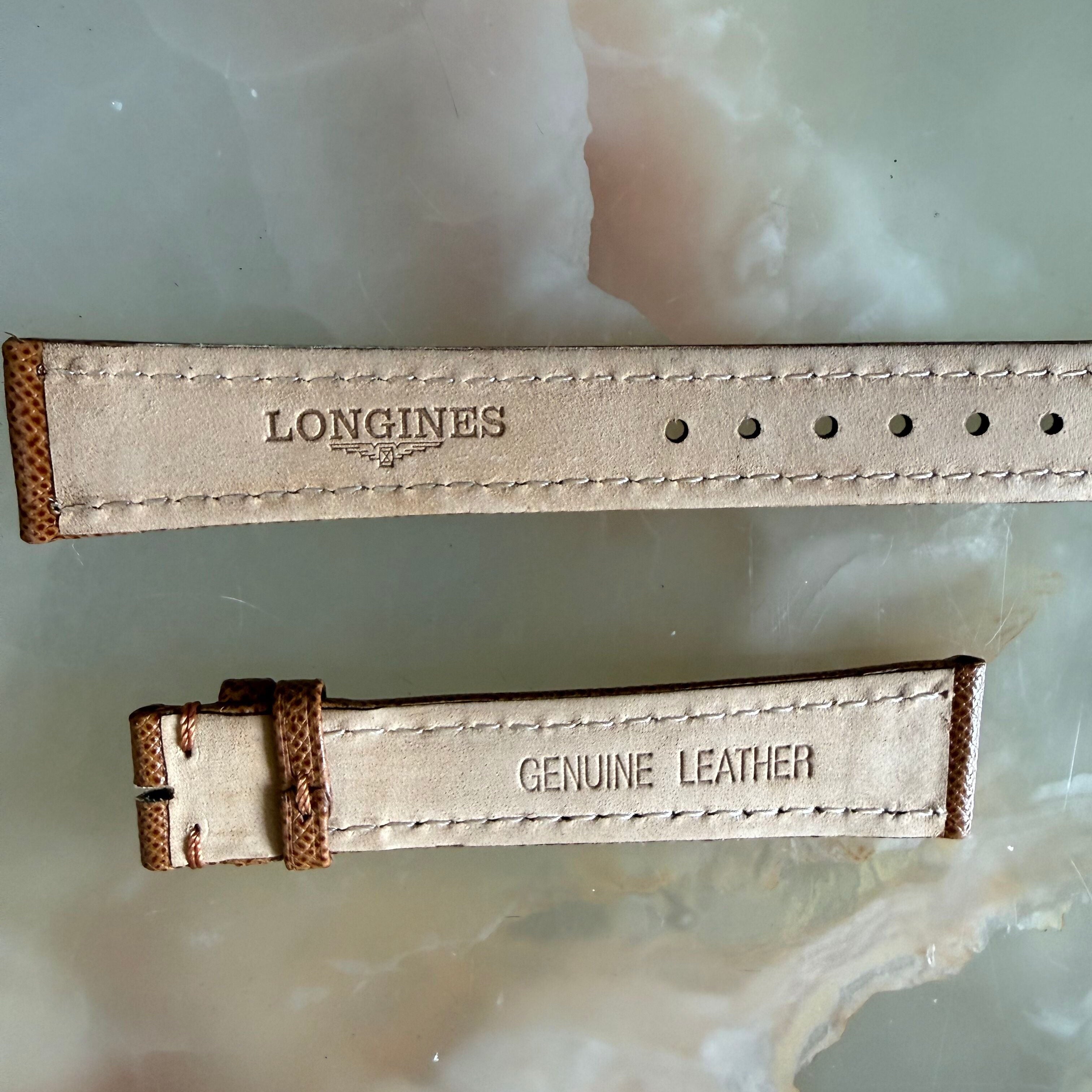 Authentic Longines Brown Leather Watch Band Strap 17mm