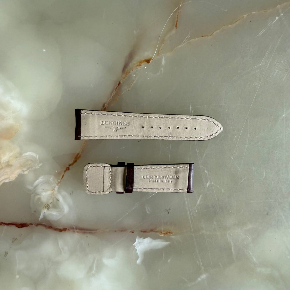 Authentic Longines Brown Leather Watch Strap Band 21mm