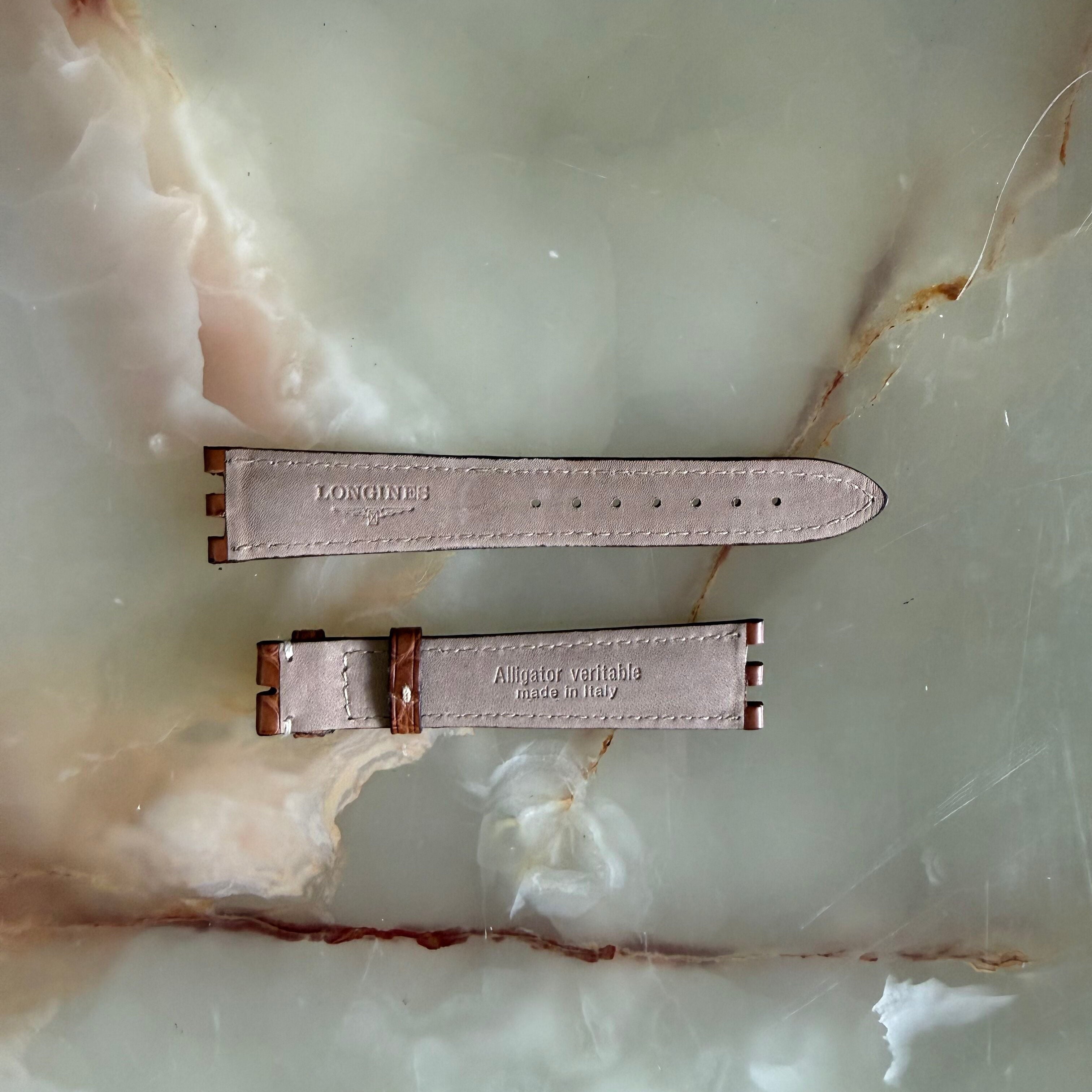 Authentic Longines Dolce Vita Brown Alligator Watch Band Strap 20mm
