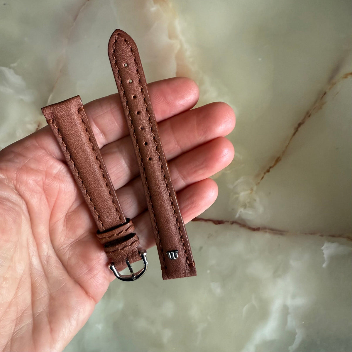 Authentic Maurice Lacroix Brown Leather Watch Strap Band 15mm w Buckle