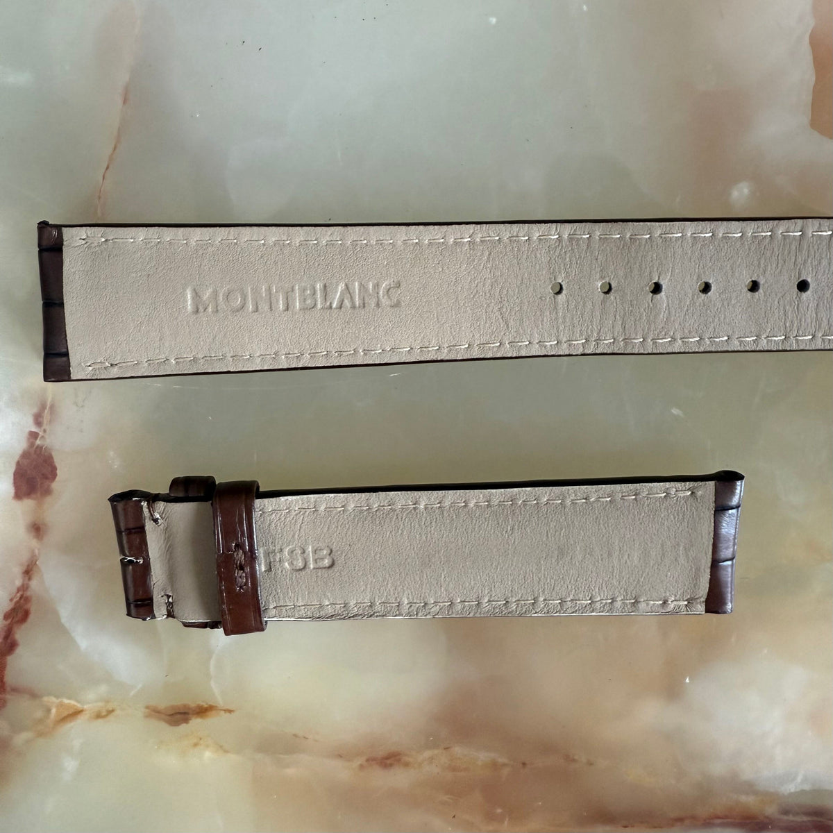 Authentic Montblank Brown Alligator Watch Strap Band 18mm