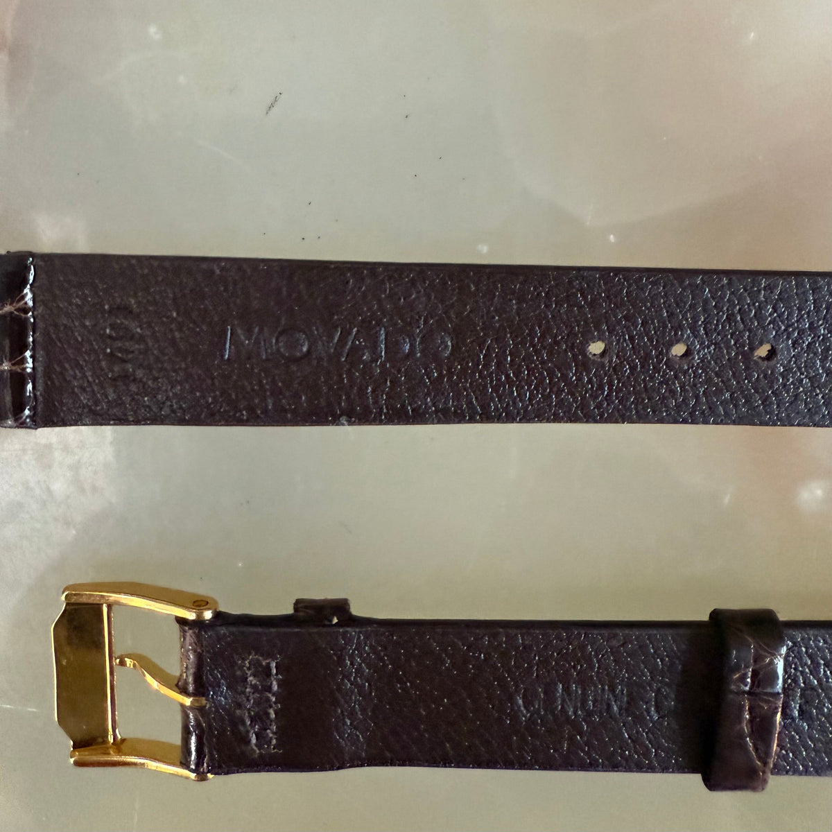 Authentic Movado Brown Crocodile Watch Strap Band 15mm with Buckle 1491