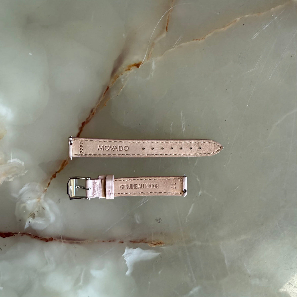 Authentic Movado Pink Alligator Watch Strap Band 13mm w Buckle