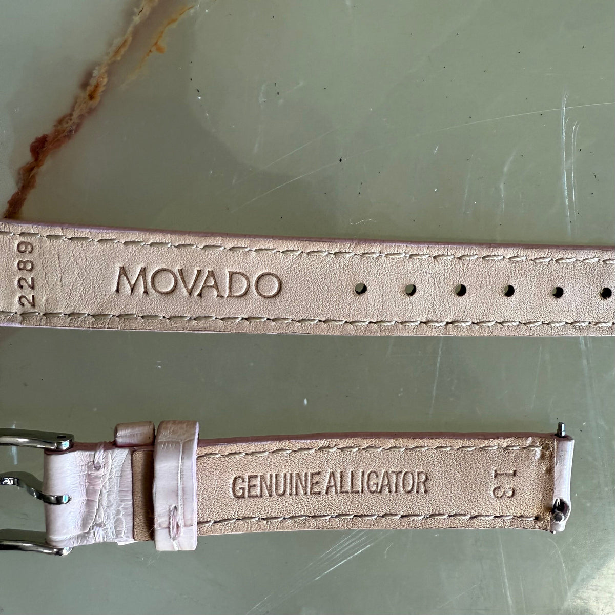 Authentic Movado Pink Alligator Watch Strap Band 13mm w Buckle