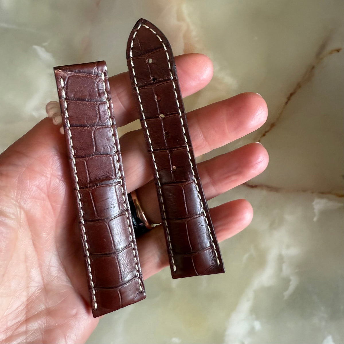 Authentic Omega Brown Alligator Watch Strap Band 22mm 98000152