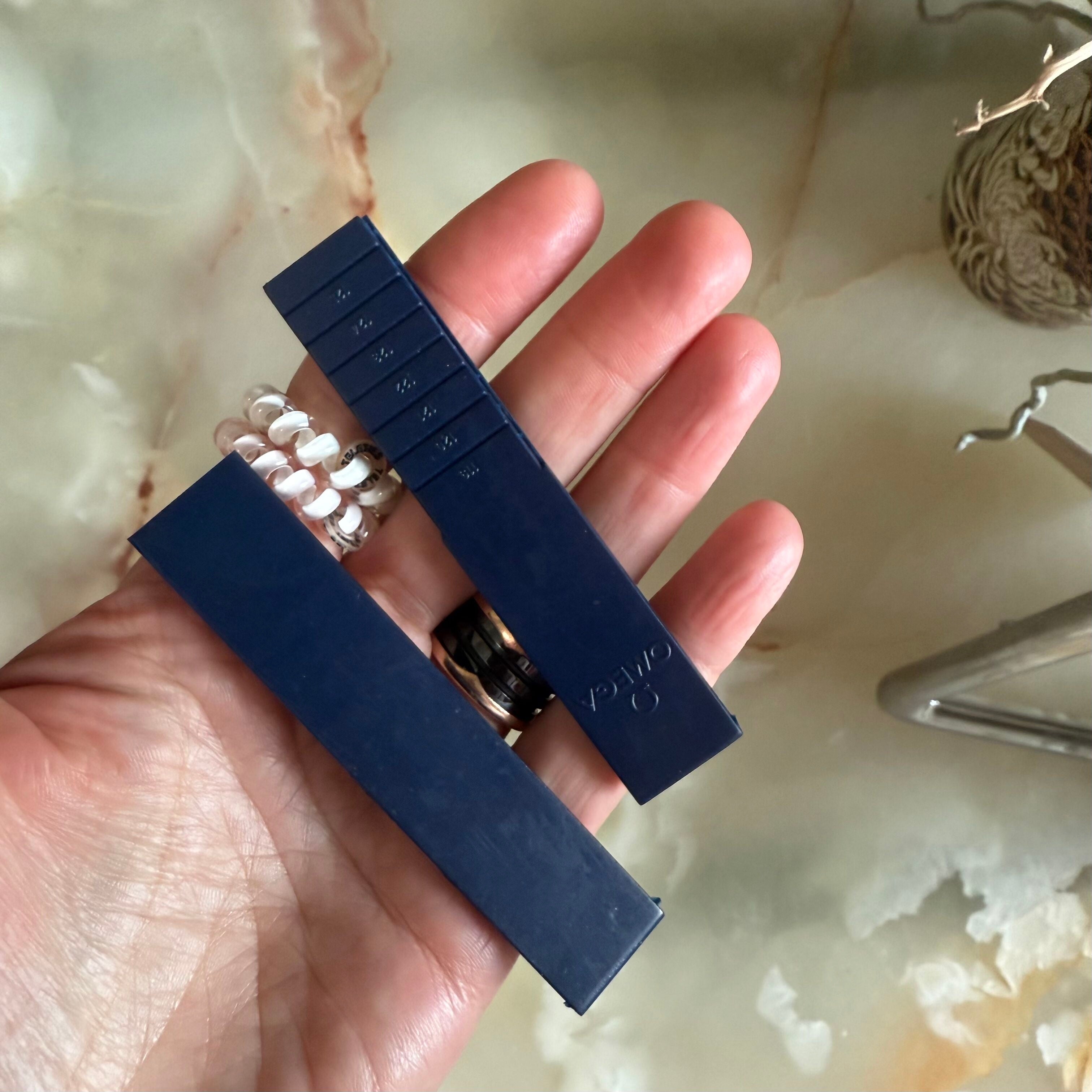 Authentic Omega Seamaster Mid-Size Blue Rubber Watch Strap Band 18mm