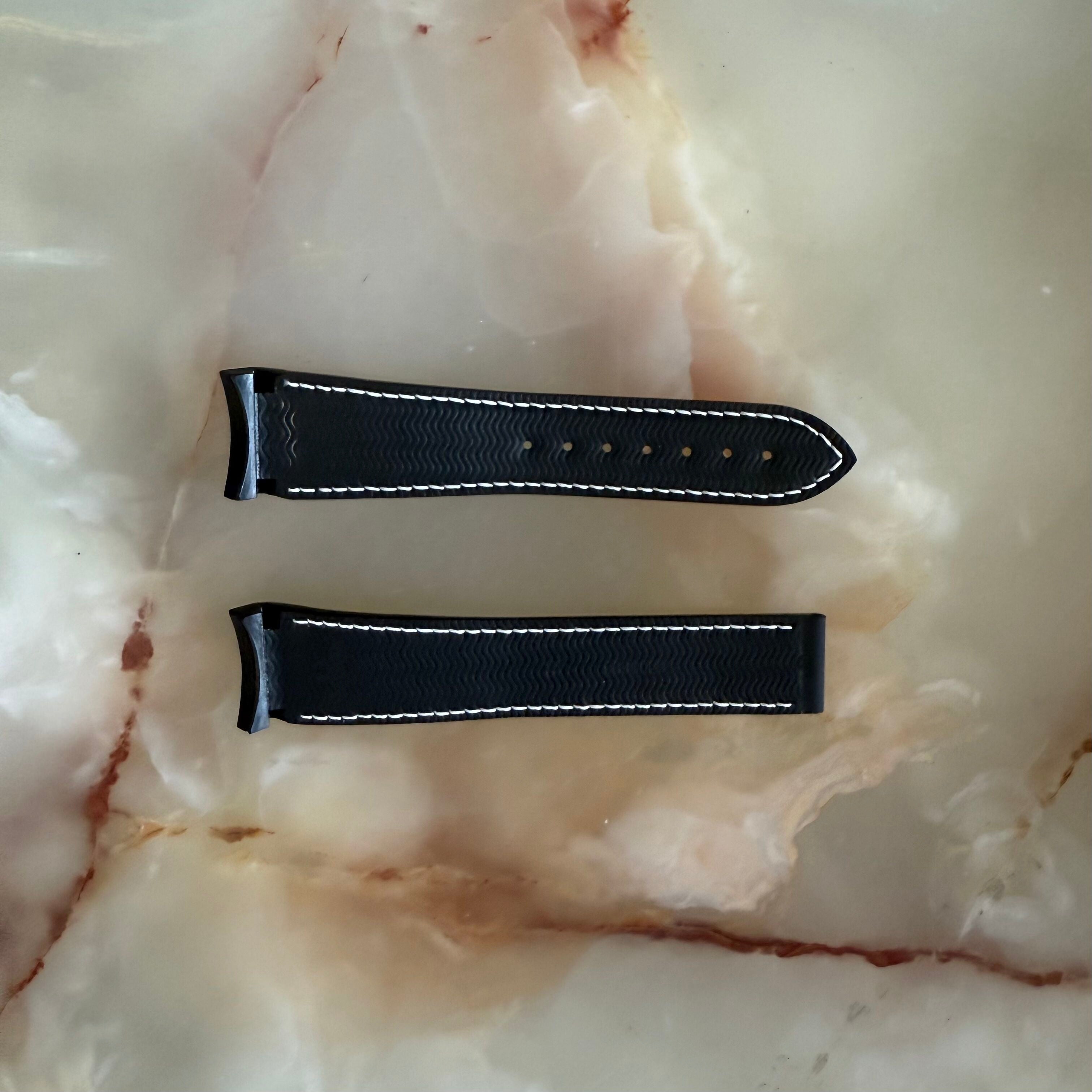 Authentic Omega Seamaster Planet Ocean Black Rubber Watch Strap Band 22mm