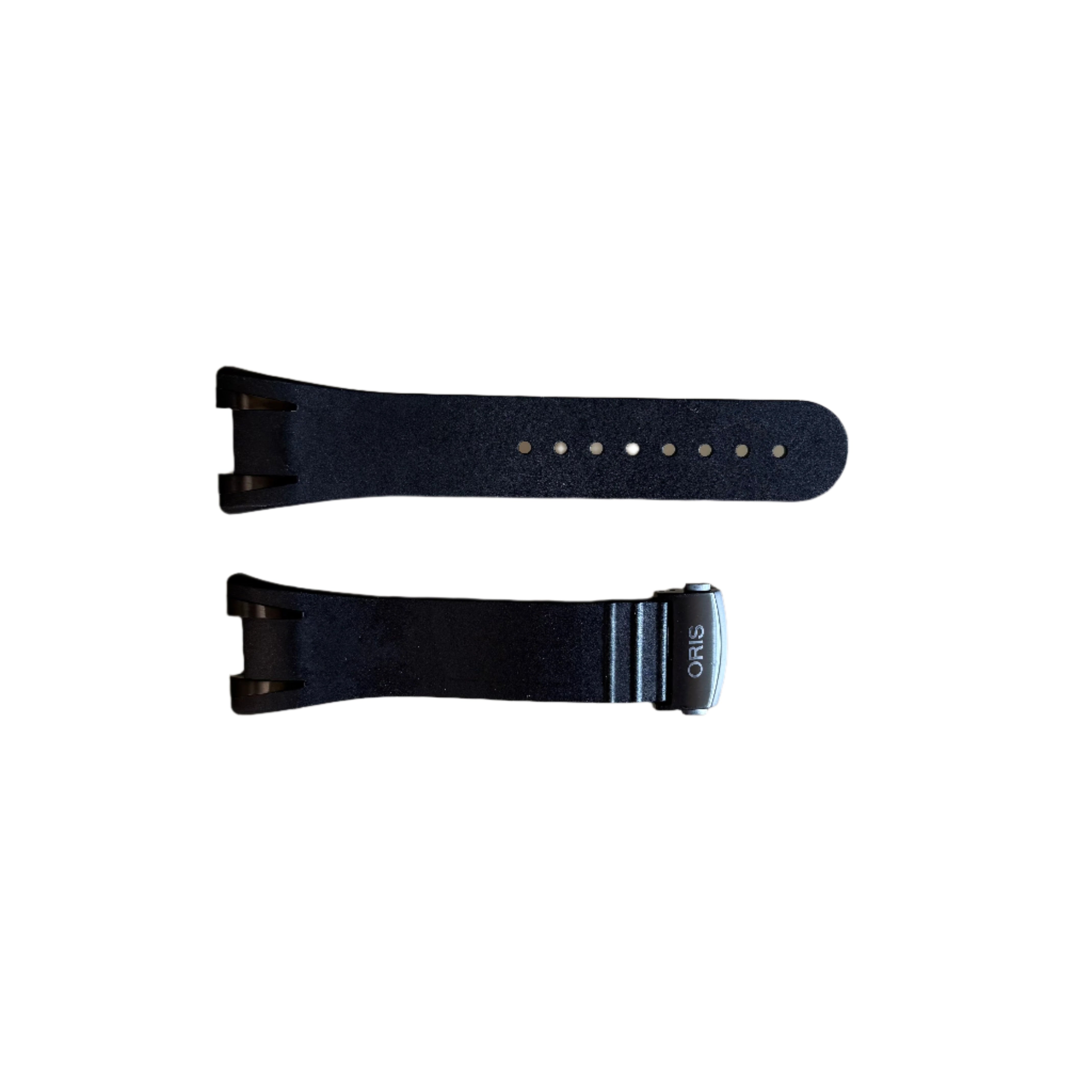 Authentic Oris Black Rubber Watch Strap Band 28mm w Deployant Buckle 42802