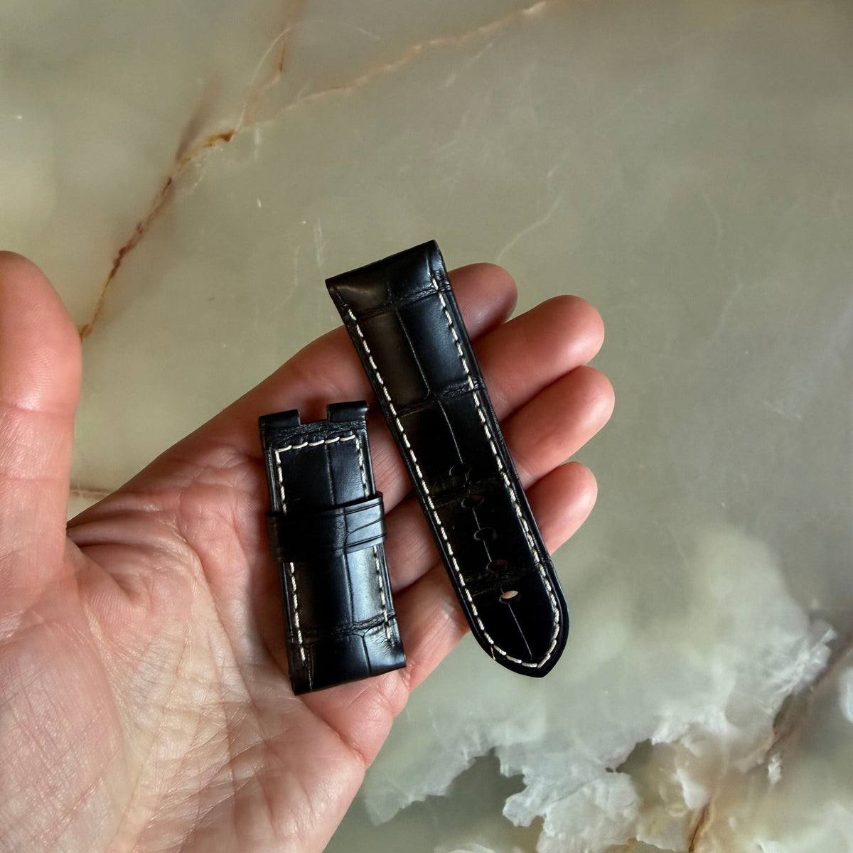 Authentic Panerai Black Alligator Watch Strap Band 24mm