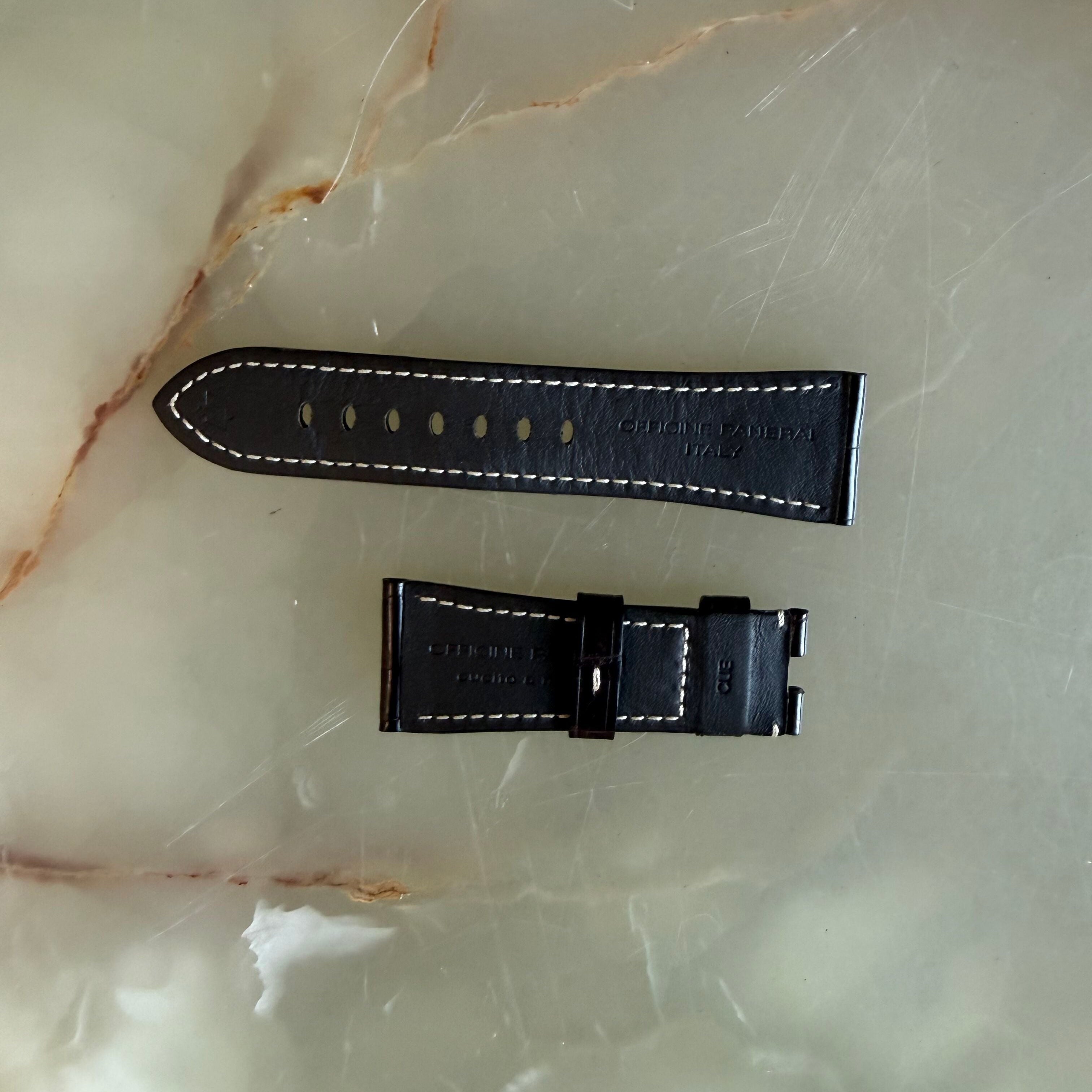 Authentic Panerai Brown Alligator Watch Strap Band 26.35mm