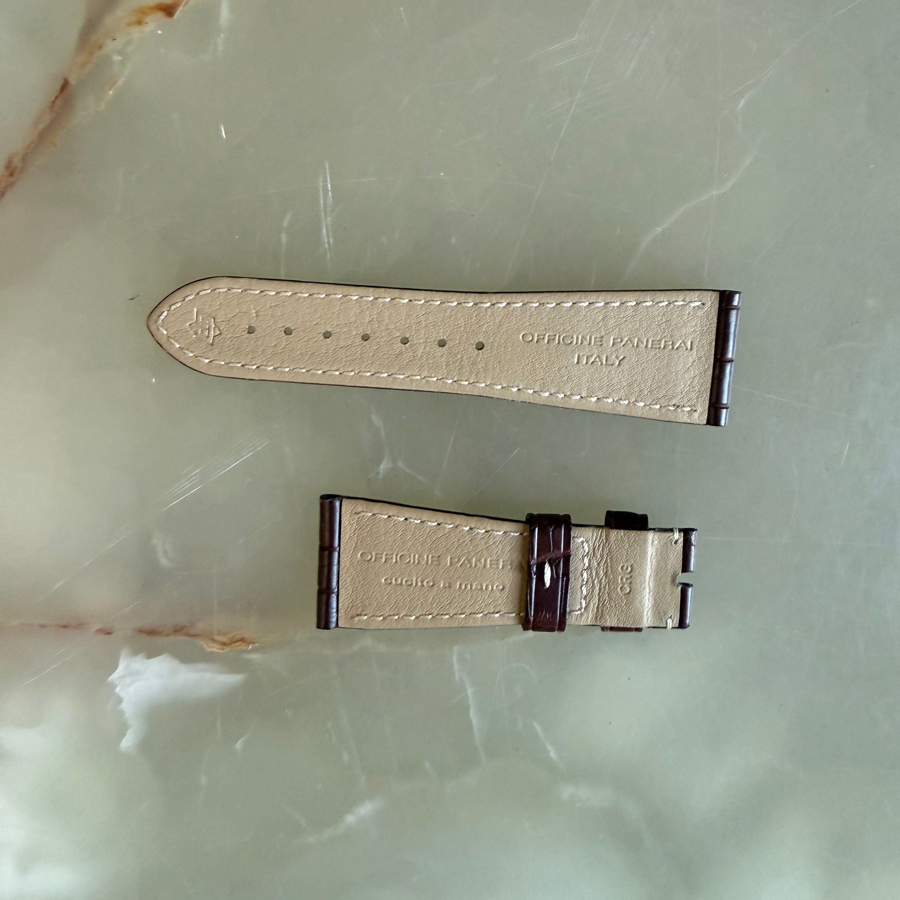 Authentic Panerai Brown Alligator Watch Strap Band 26.65mm