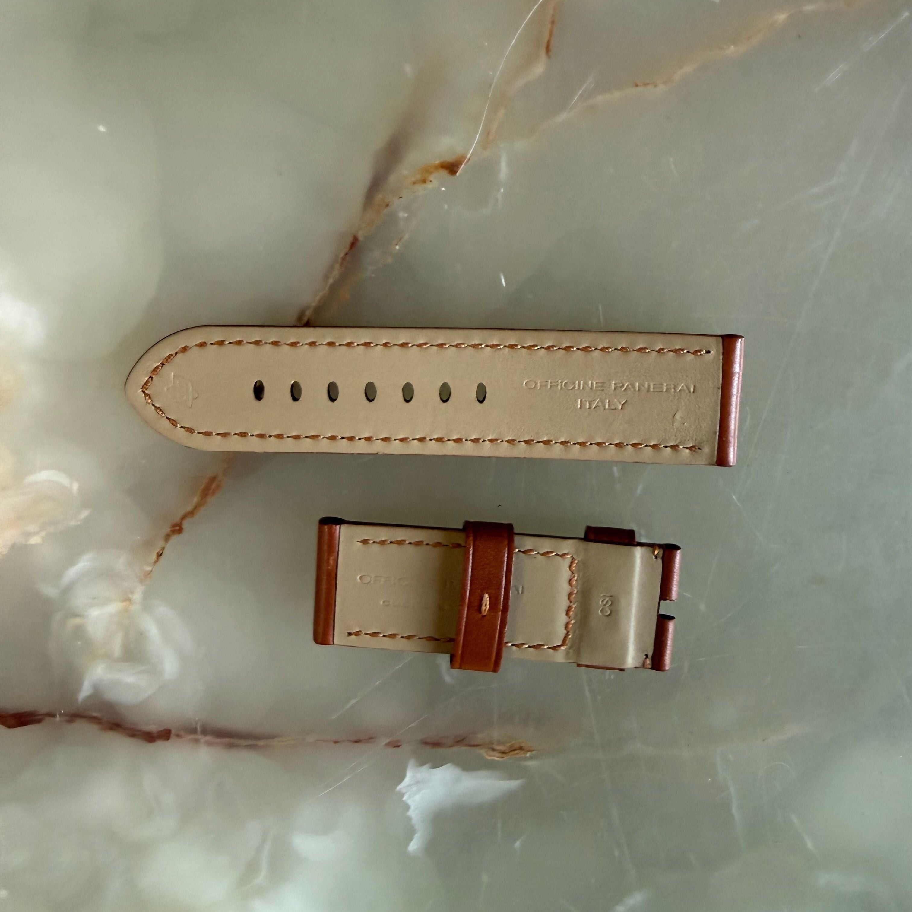 Authentic Panerai Brown Leather Watch Strap Band 26mm