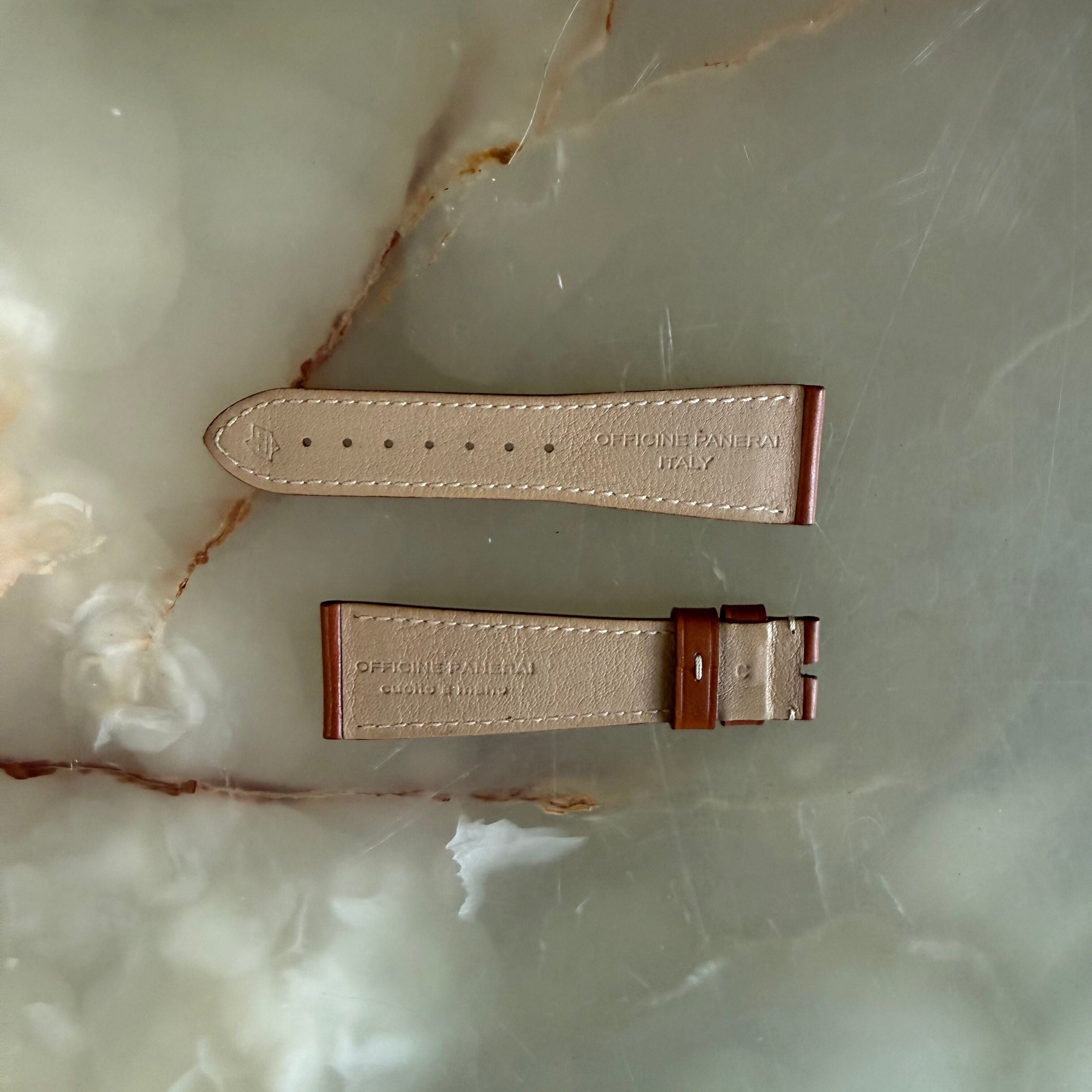 Authentic Panerai Brown Leather Watch Strap Band 26mm