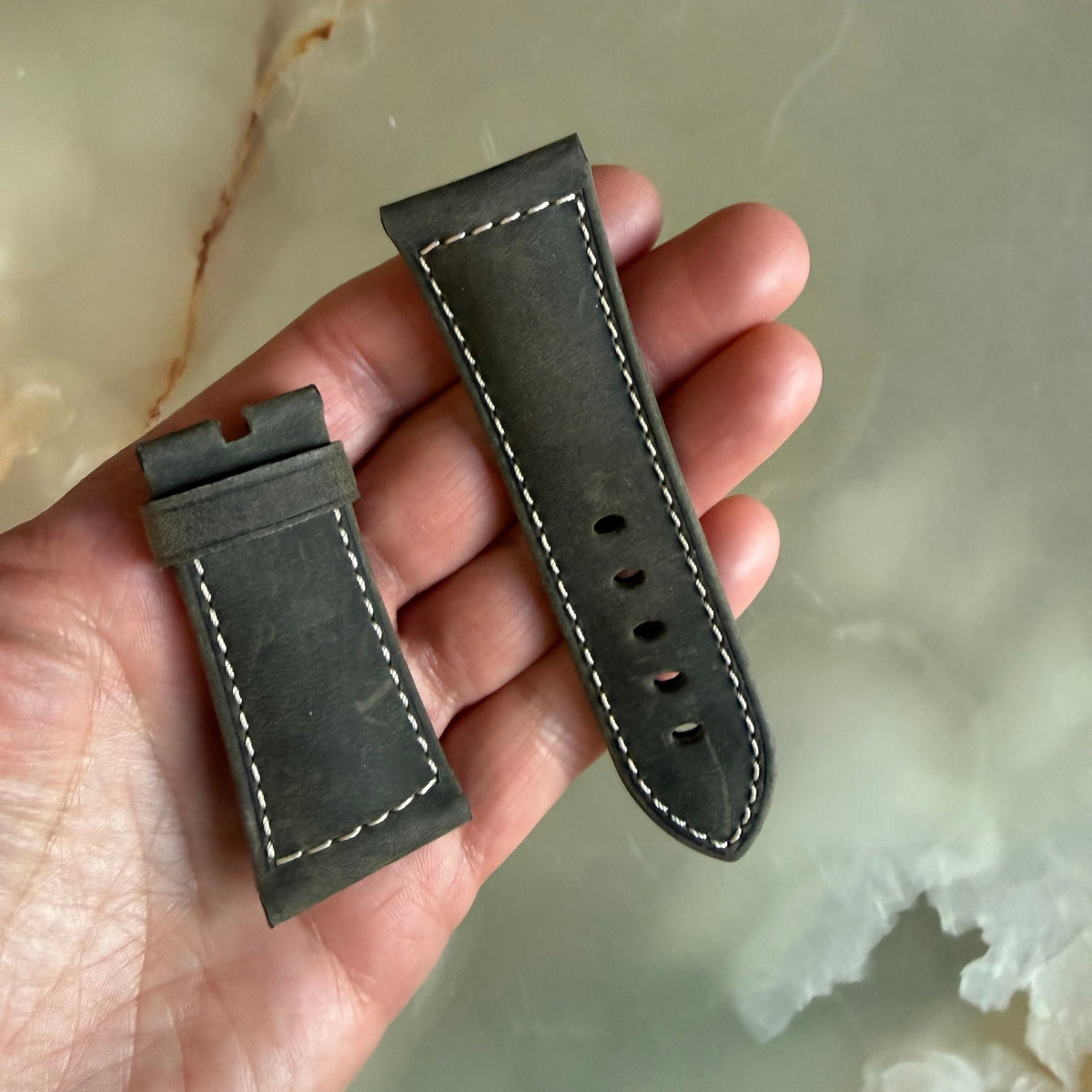 Authentic Panerai Grey Leather Watch Strap Band 26.25mm