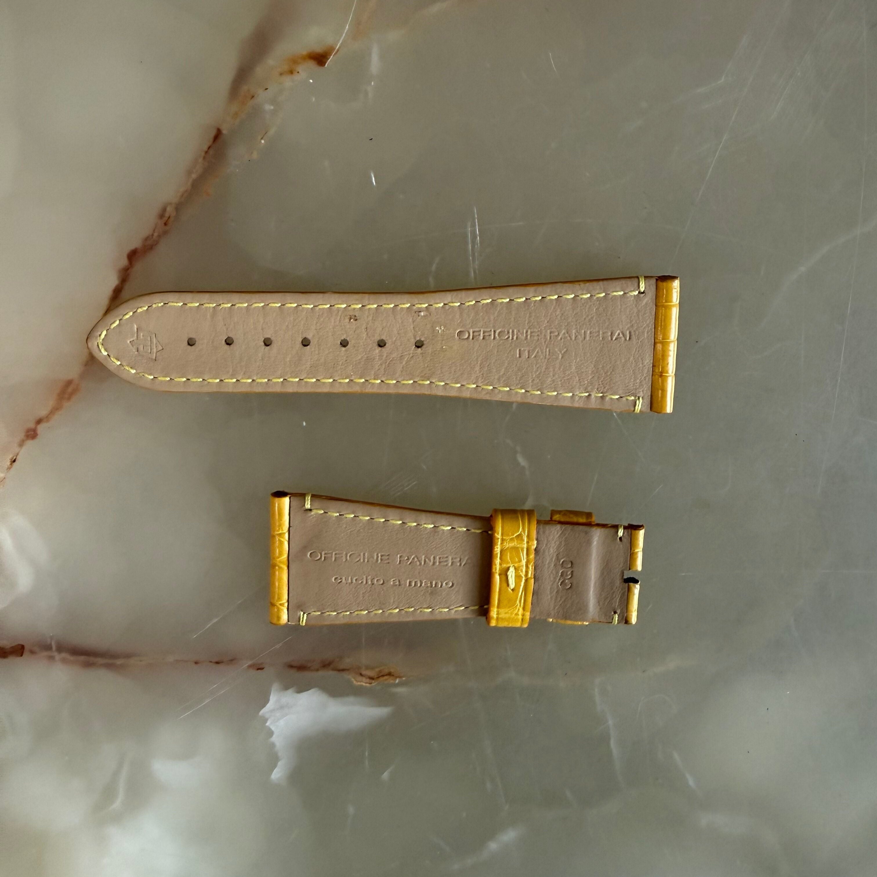 Authentic Panerai Yellow Alligator Watch Strap Band 26.80mm