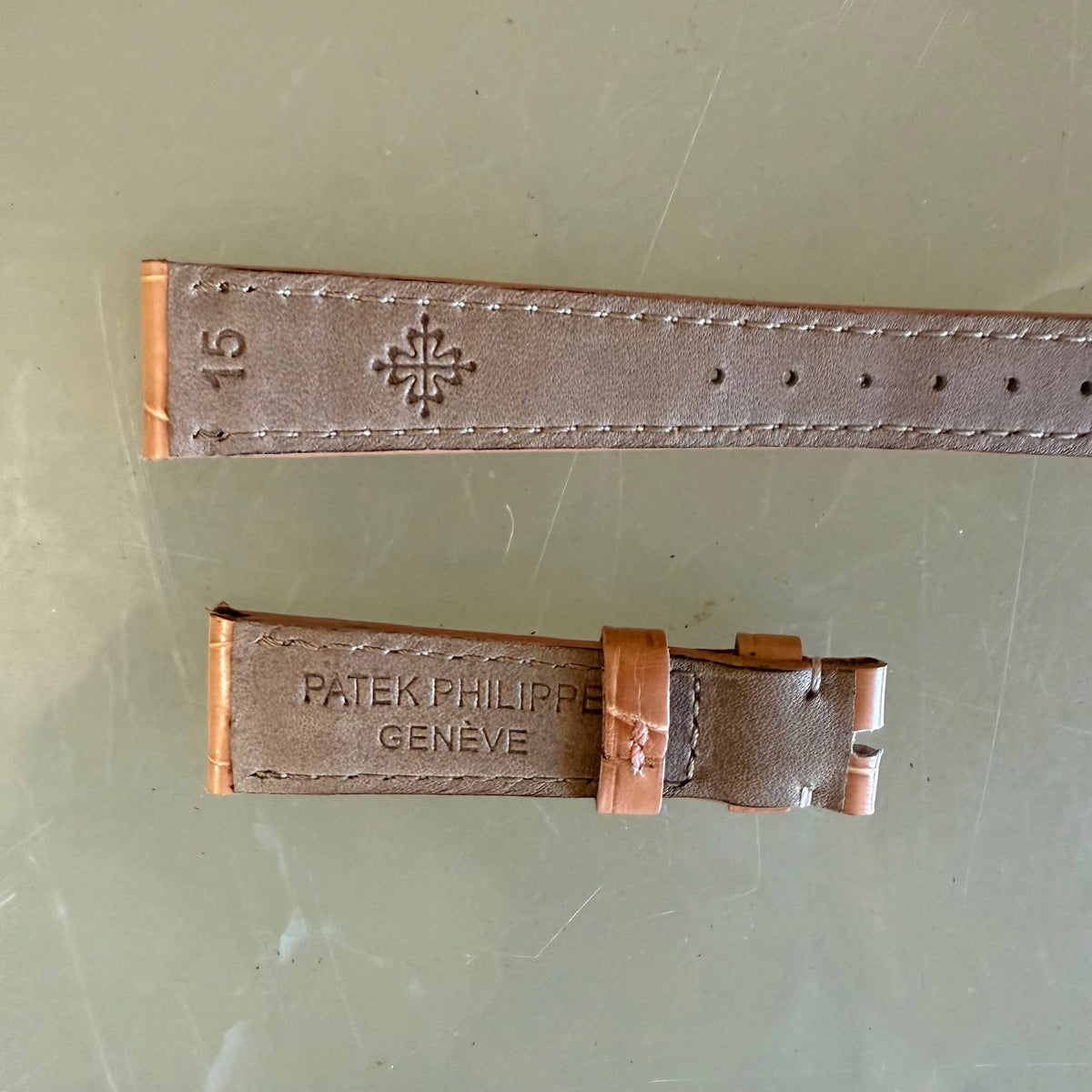 Authentic Patek Philippe Beige Alligator Watch Strap Band 15mm