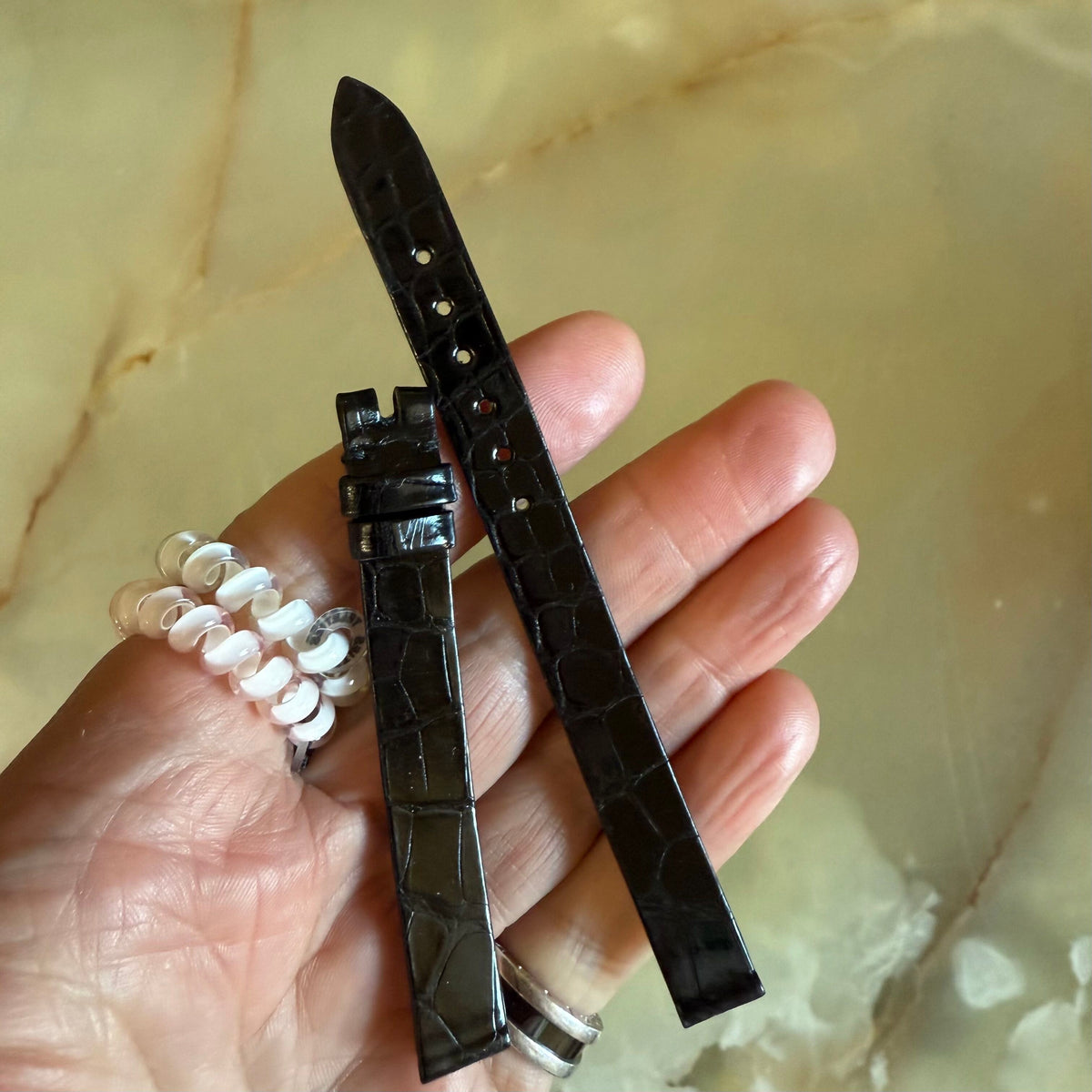 Authentic Patek Philippe Black Alligator Watch Strap Band 10mm
