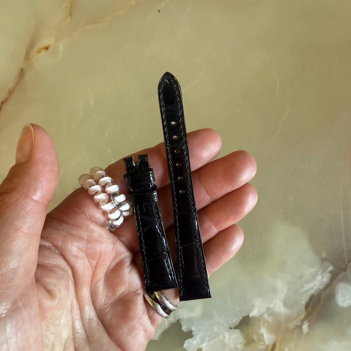 Authentic Patek Philippe Black Crocodile Watch Strap Band 15mm
