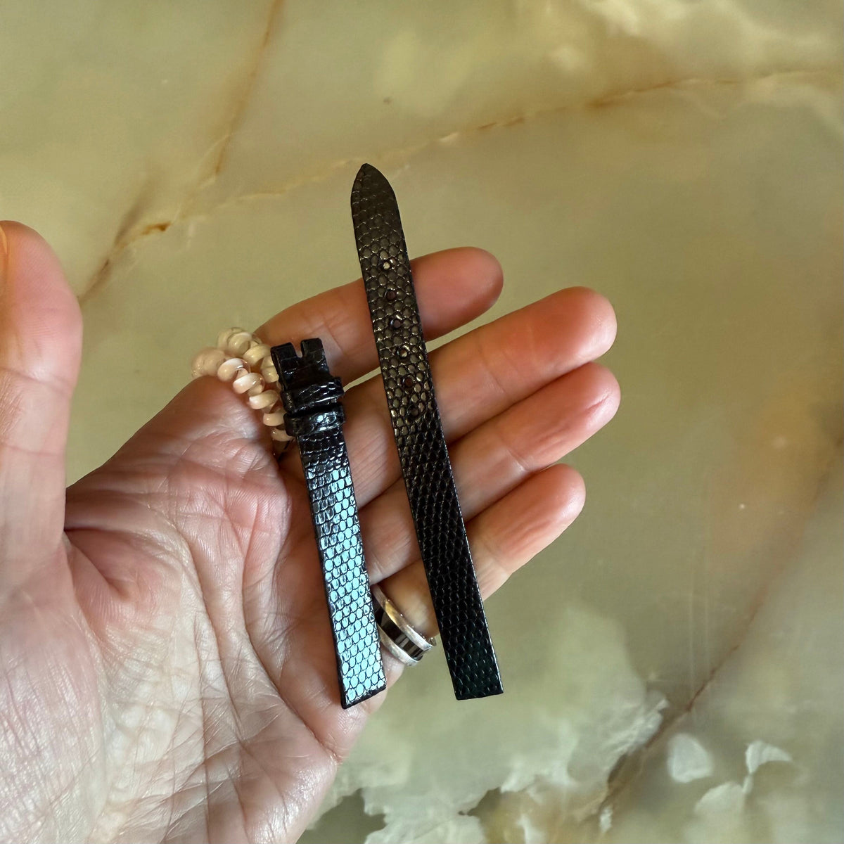 Authentic Patek Philippe Black Lizard Watch Strap Band 10mm