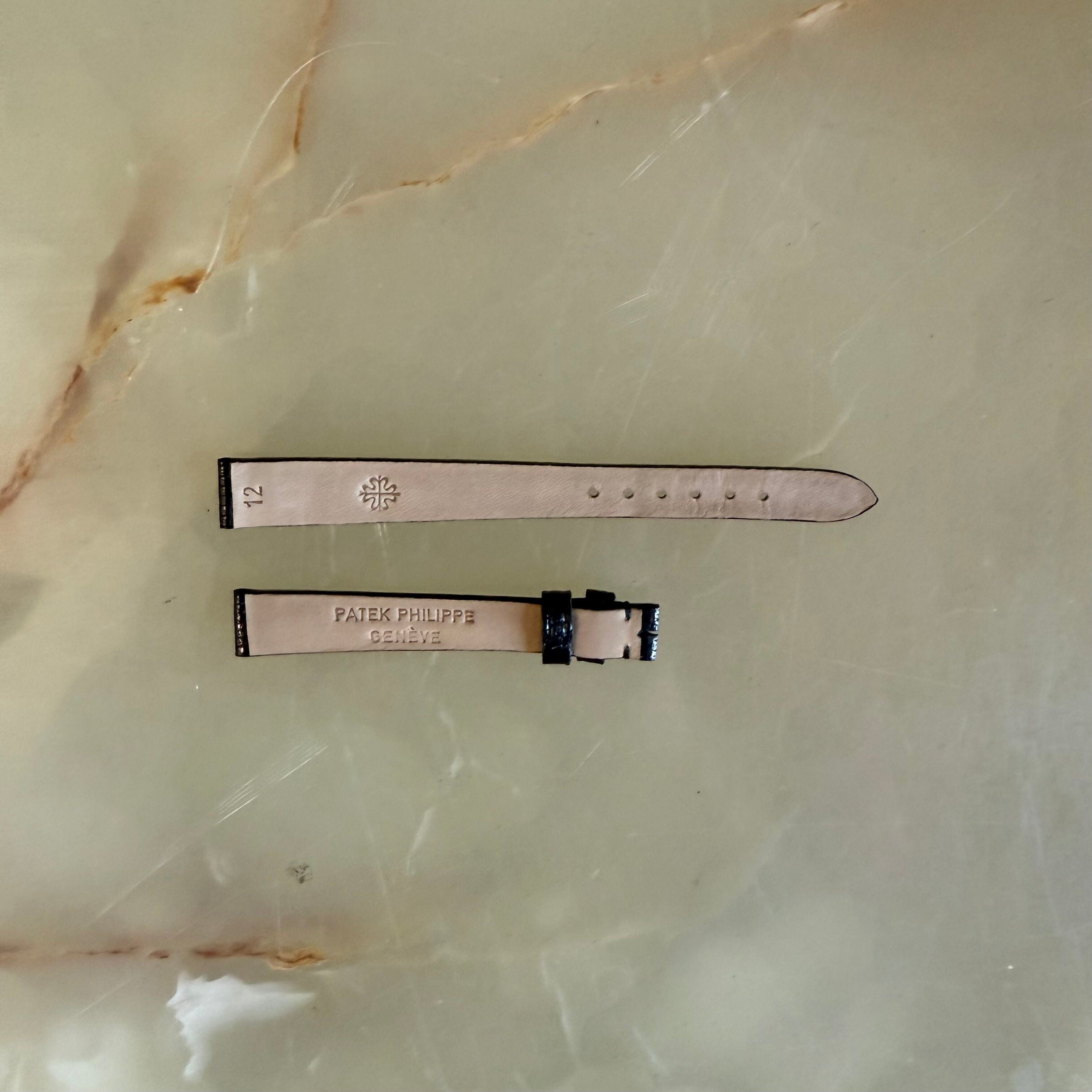 Authentic Patek Philippe Black Lizard Watch Strap Band 12mm