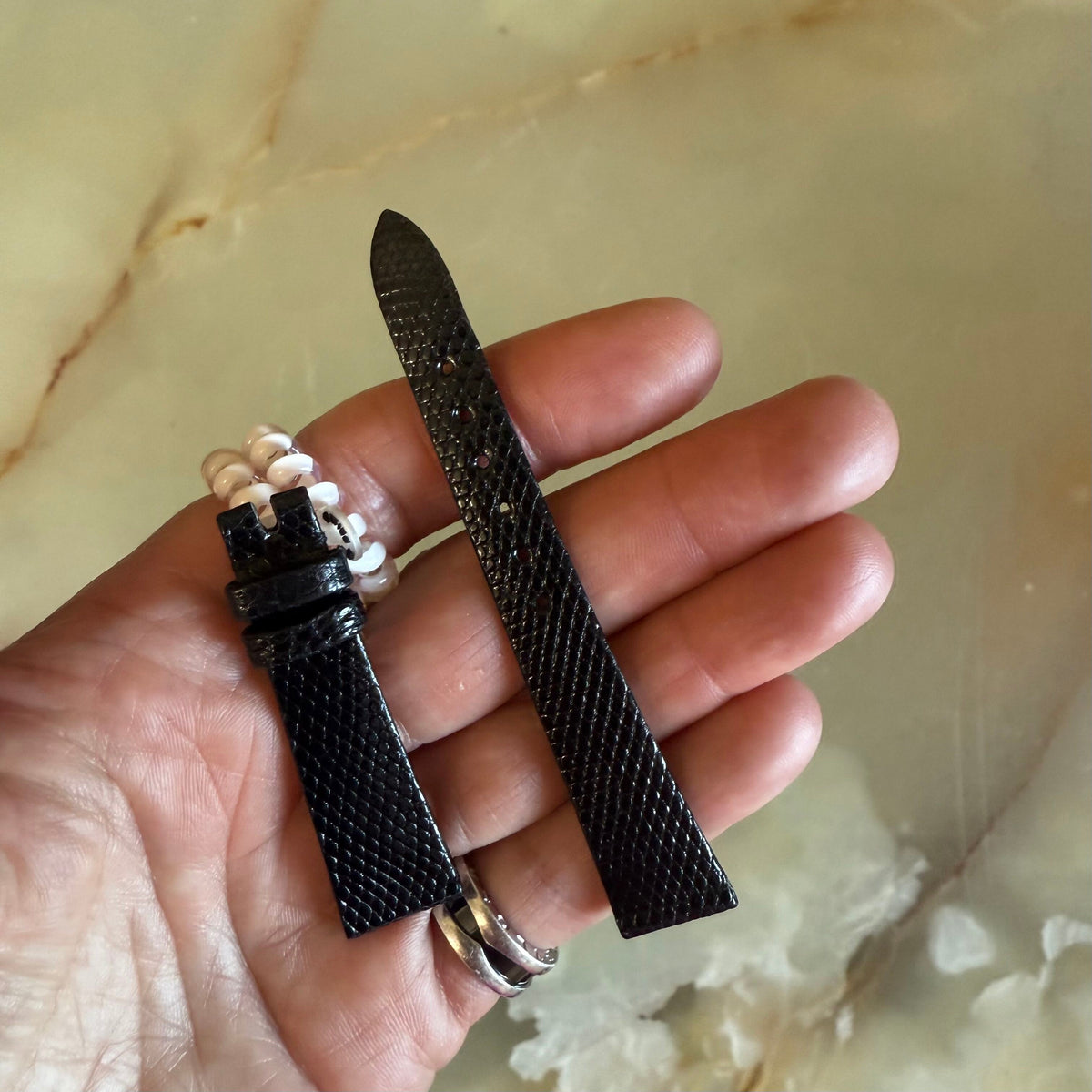 Authentic Patek Philippe Black Lizard Watch Strap Band 15mm