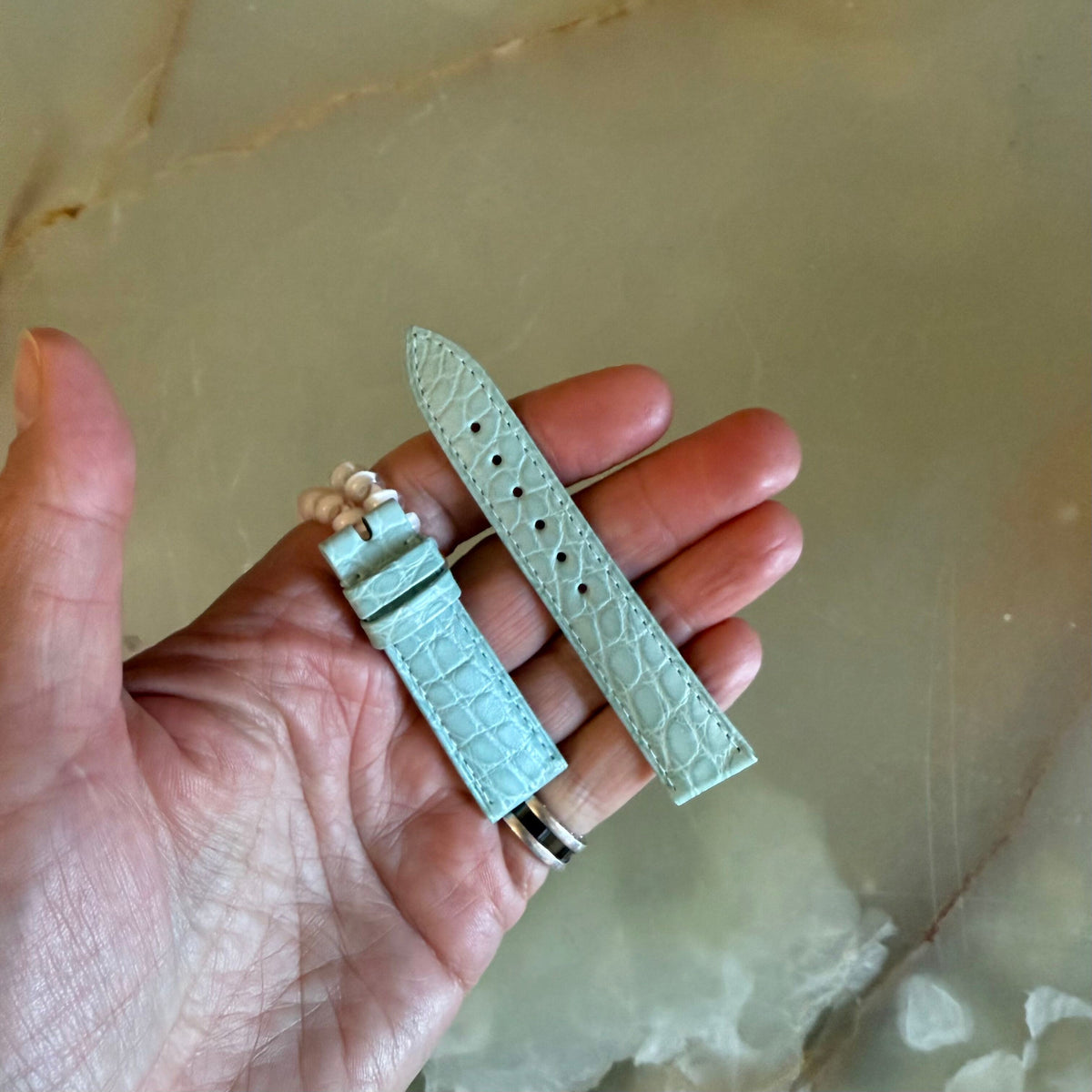 Authentic Patek Philippe Blue Crocodile Watch Strap Band 16mm