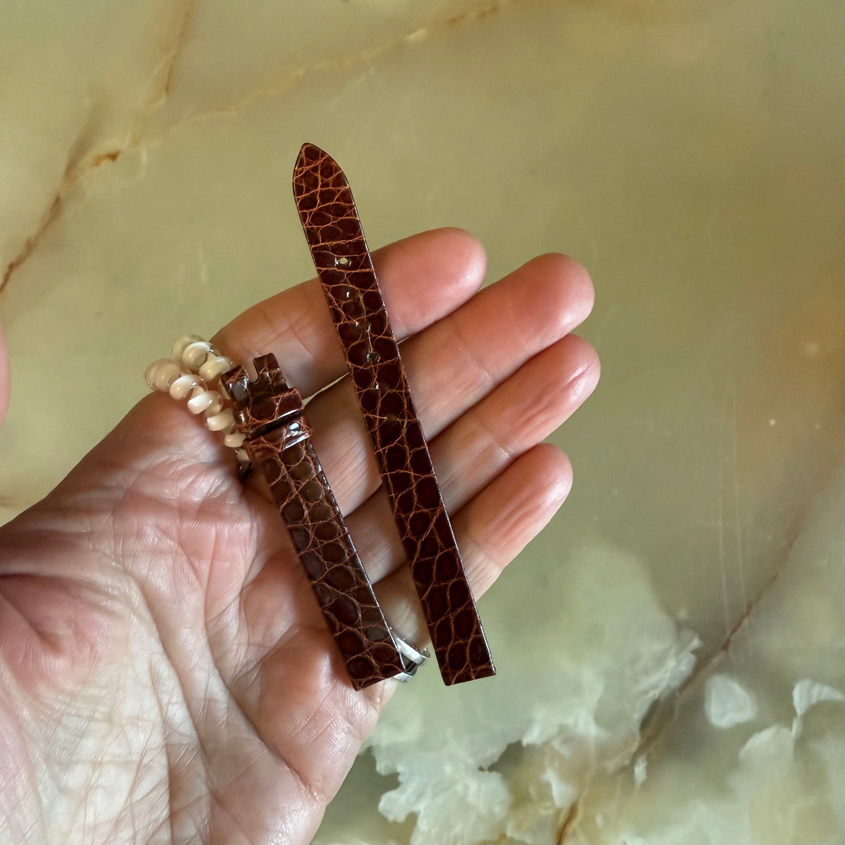 Authentic Patek Philippe Brown Alligator Watch Strap Band 10mm