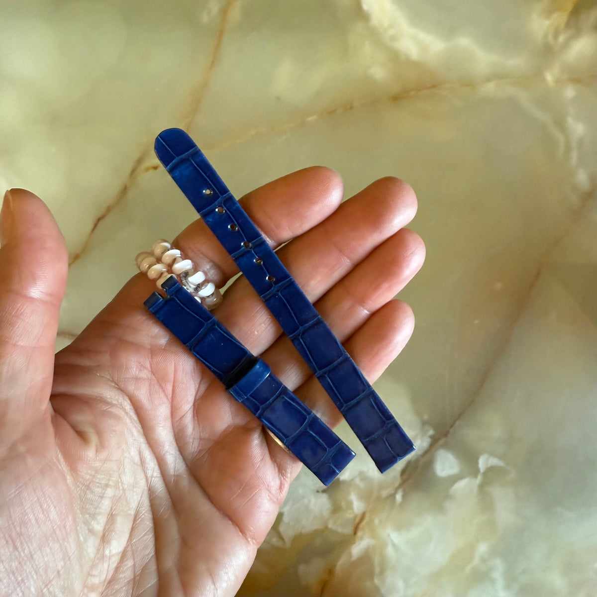 Authentic Patek Philippe Dark Blue Crocodile Watch Strap Band 12mm