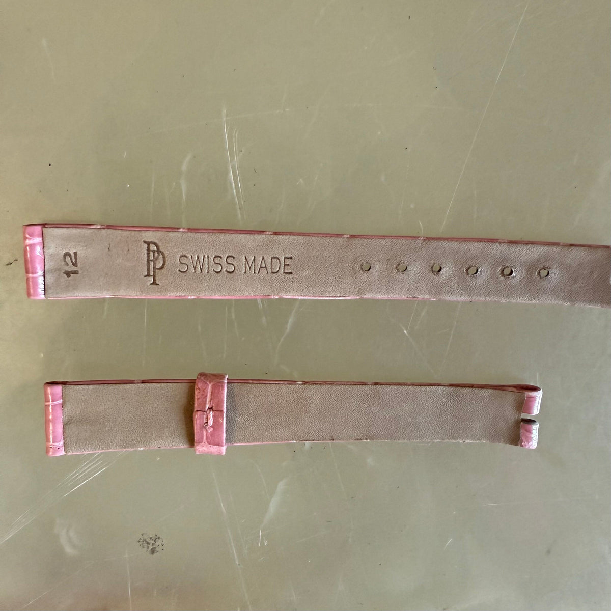 Authentic Patek Philippe Dark Pink Crocodile Watch Strap Band 12mm