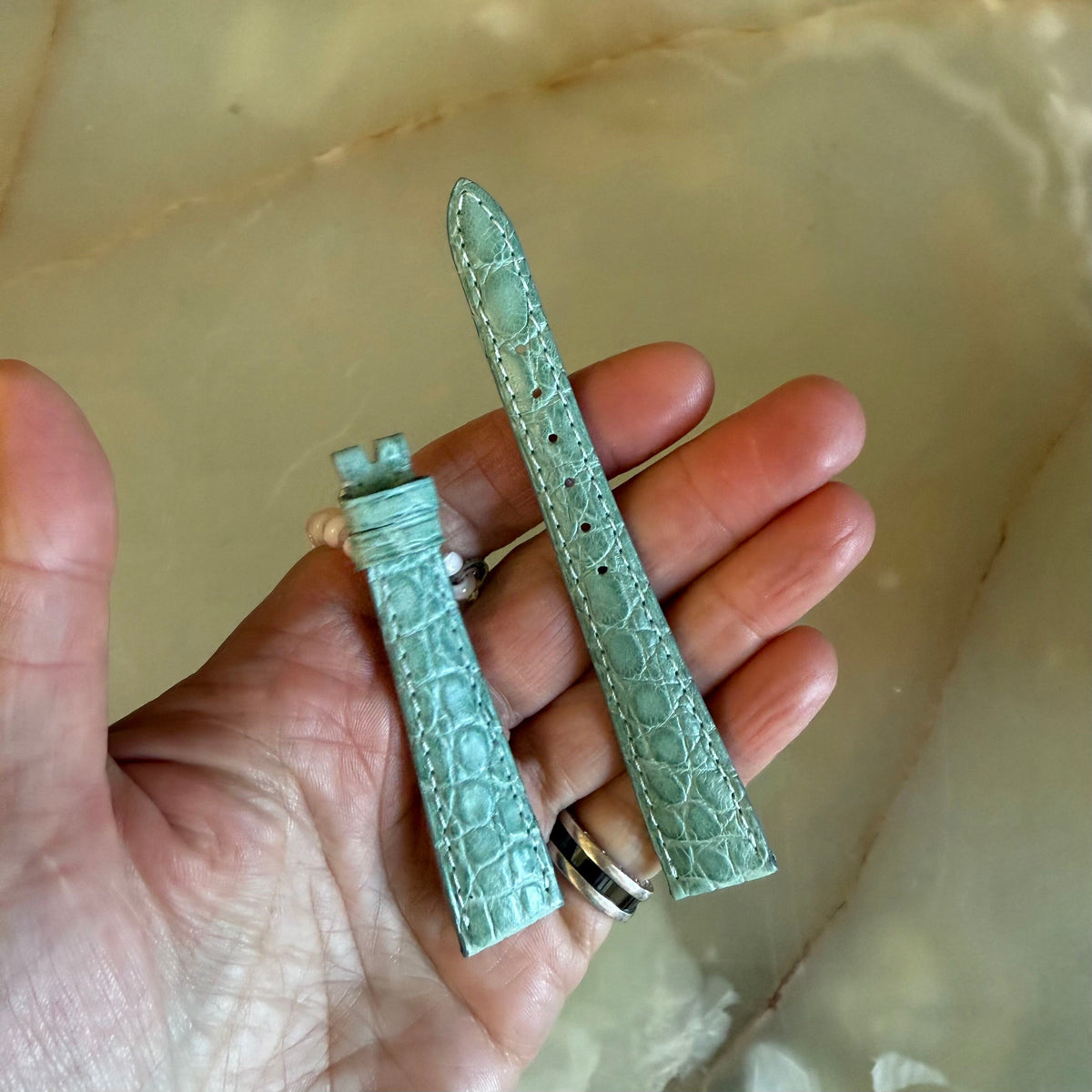 Authentic Patek Philippe Light Blue Crocodile Watch Strap Band 16mm