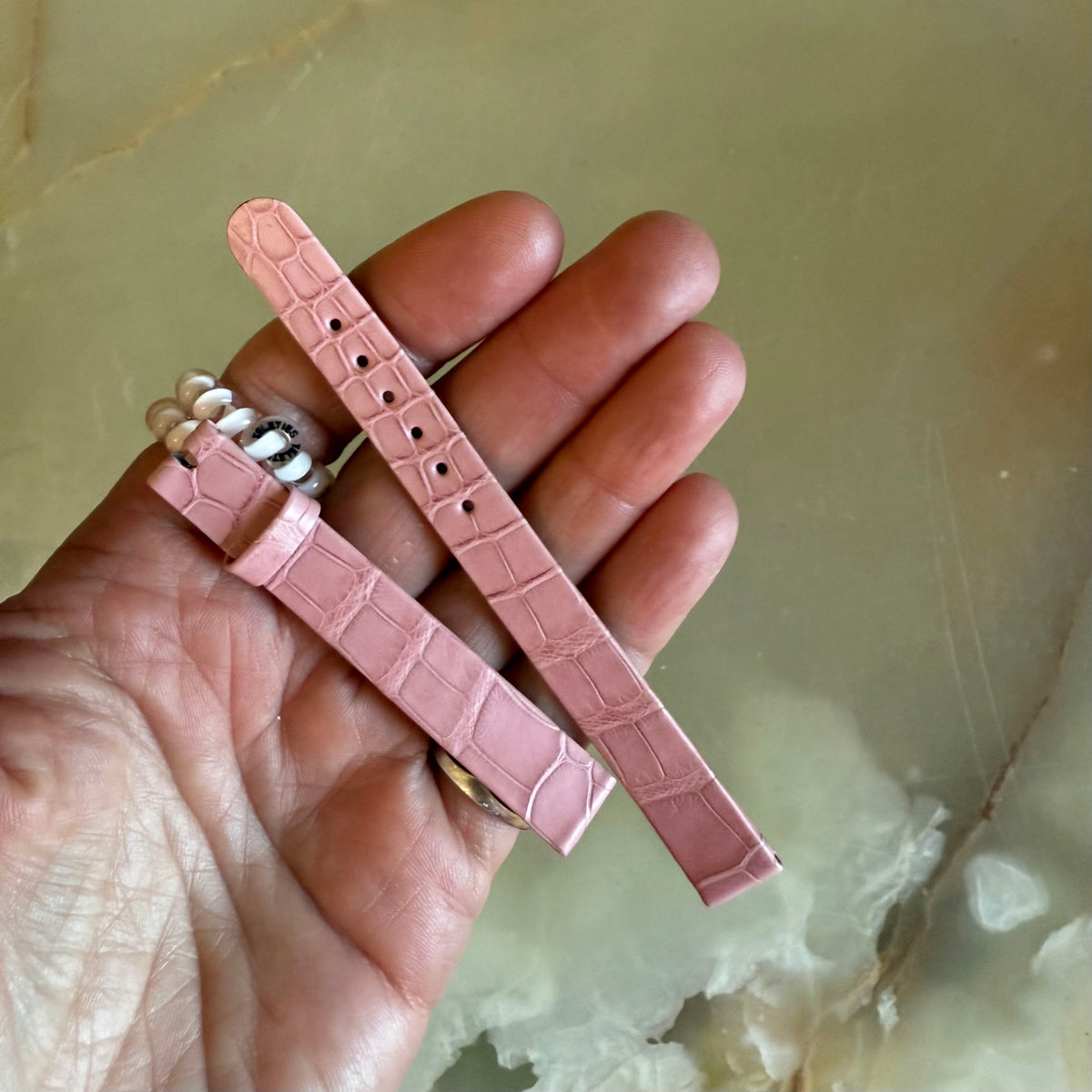Authentic Patek Philippe Pink Alligator Watch Strap Band 12mm