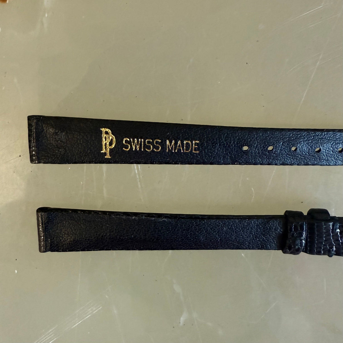 Authentic Patek Philippe Shiny Black Lizard Watch Strap Band 12mm