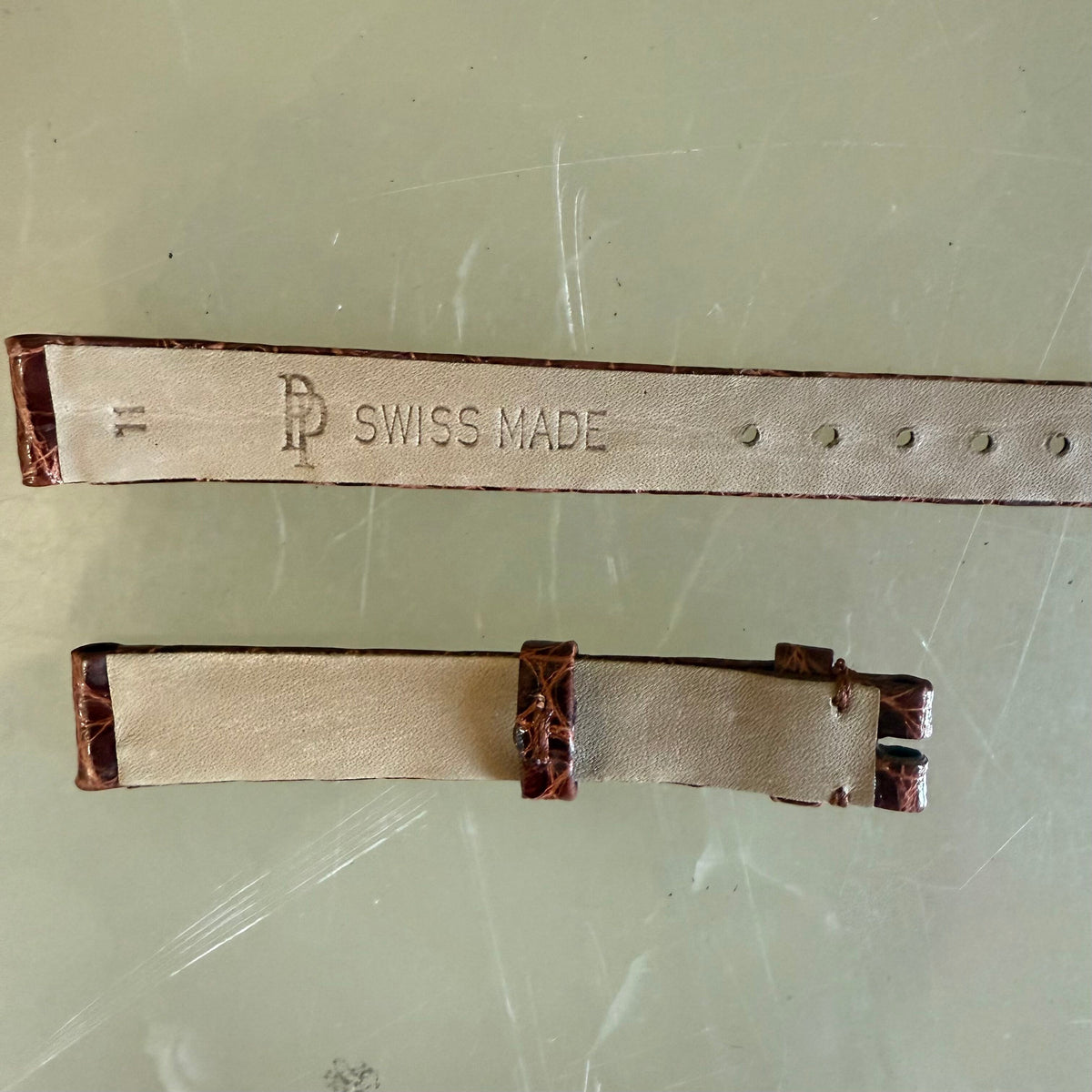 Authentic Patek Philippe Shiny Brown Crocodile Watch Strap Band 11mm