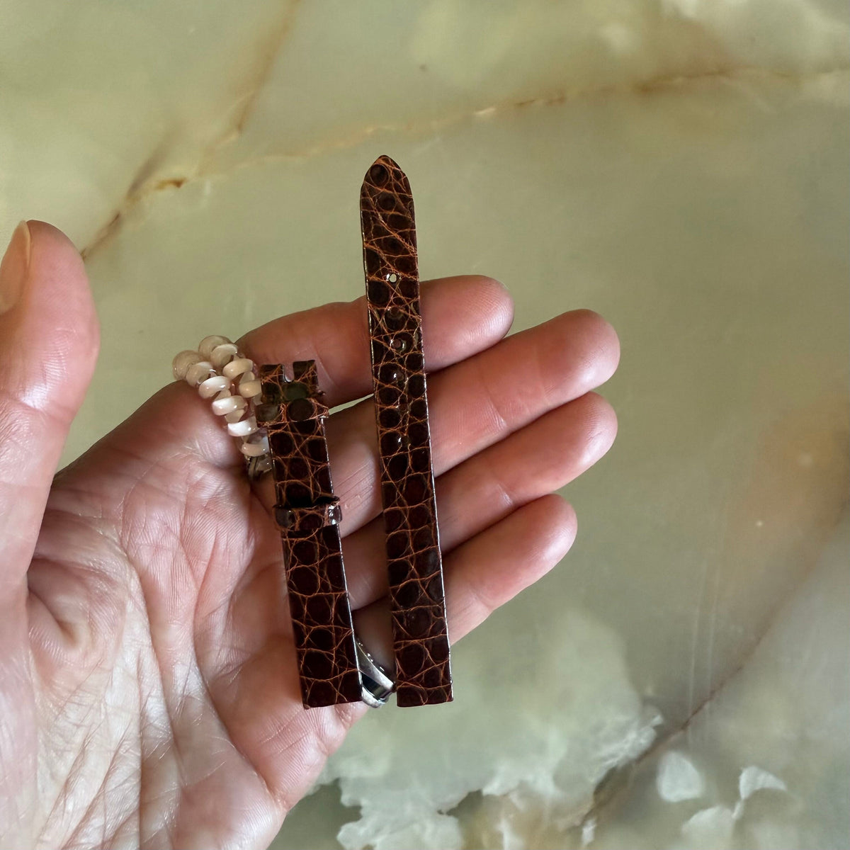 Authentic Patek Philippe Shiny Brown Crocodile Watch Strap Band 11mm