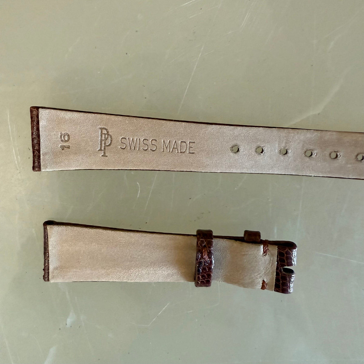 Authentic Patek Philippe Shiny Brown Lizard Watch Strap Band 16mm