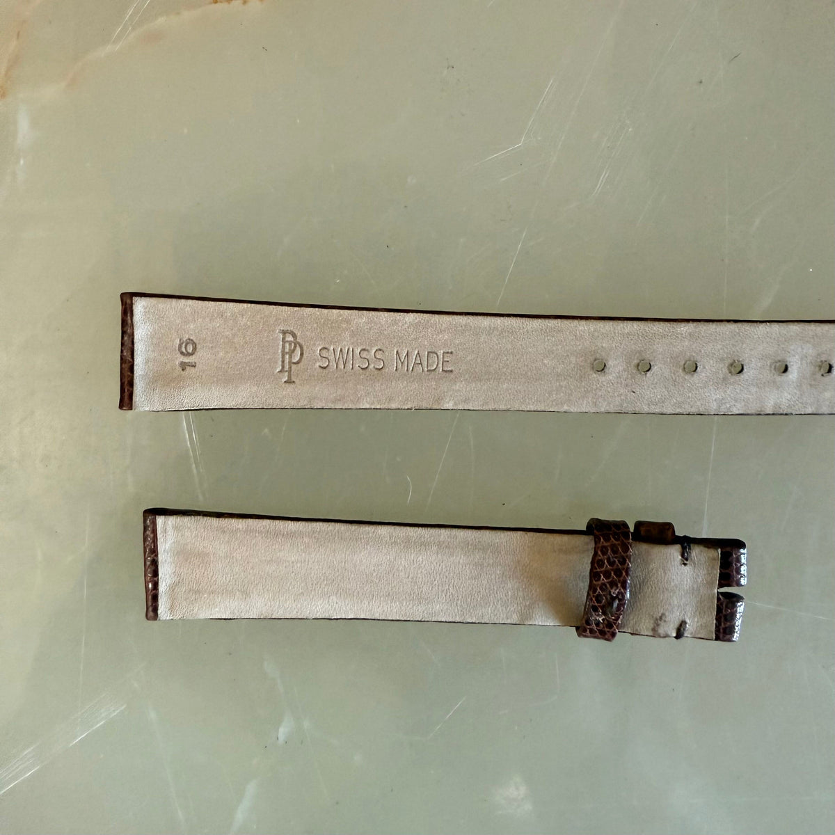 Authentic Patek Philippe Shiny Brown Lizard Watch Strap Band 16mm