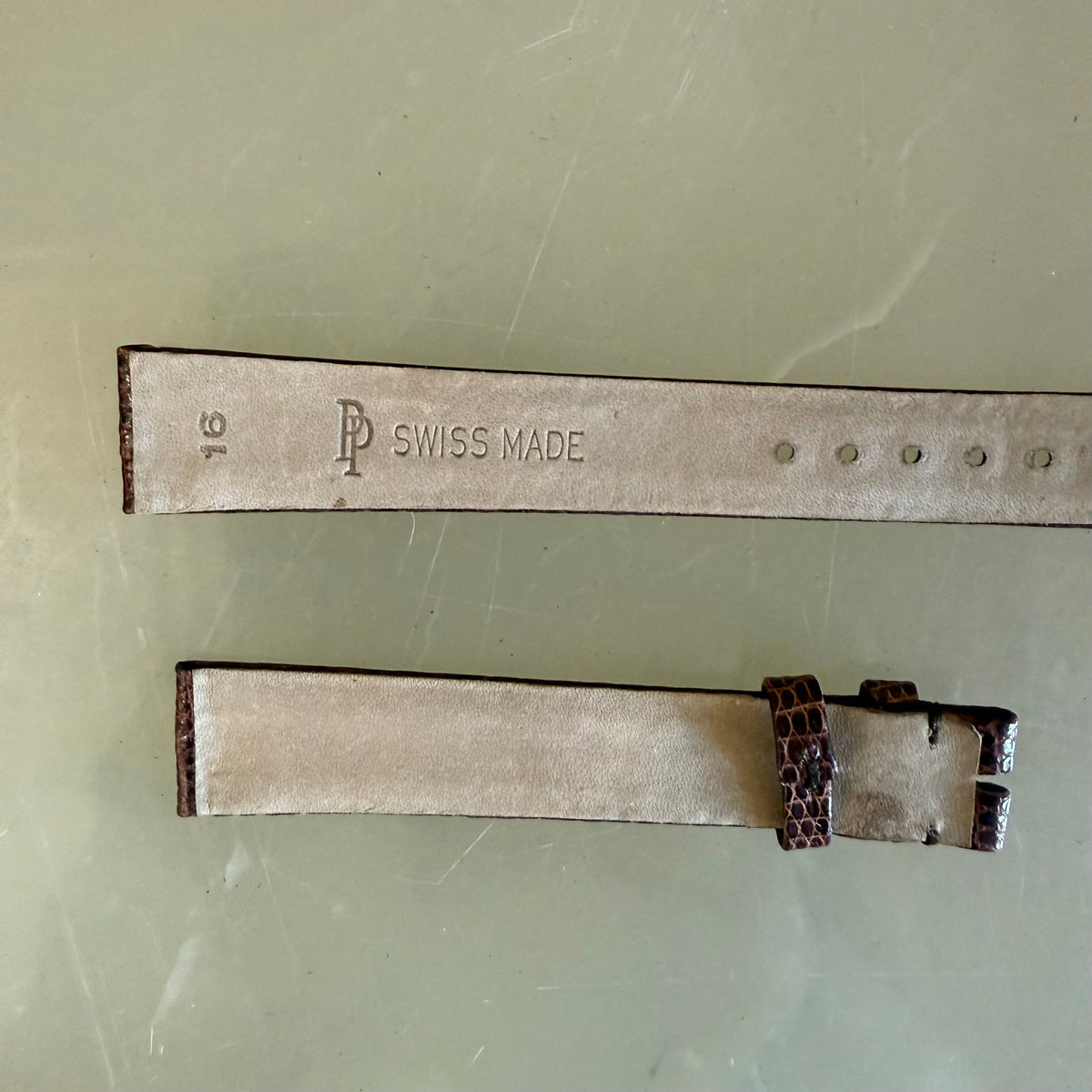 Authentic Patek Philippe Shiny Dark Brown Lizard Watch Strap Band 16mm